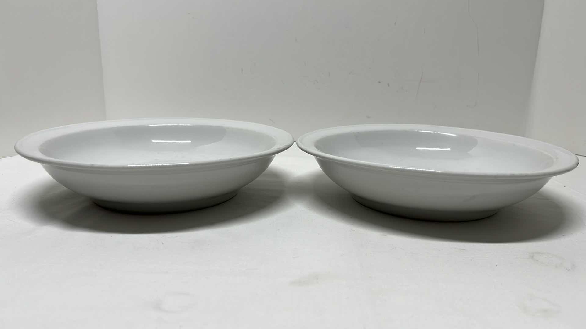 Photo 2 of WHITE SALAD BOWLS, SAUCER & MUGS, OBLONG DISH AND CREAMER DISPENSER (8 PCS)