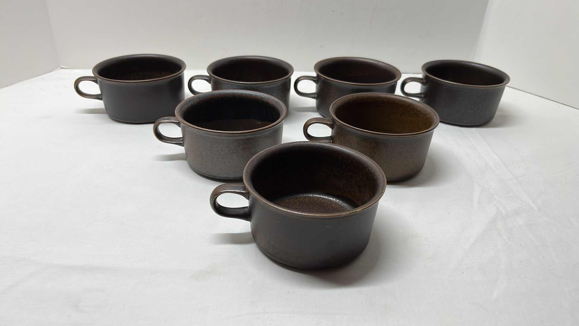 Photo 5 of 12 PC INDUSTRIAL STYLE CERAMIC PLATTER, LRG BOWL, MUGS, PITCHER, CREAMER & SUGAR DISHES