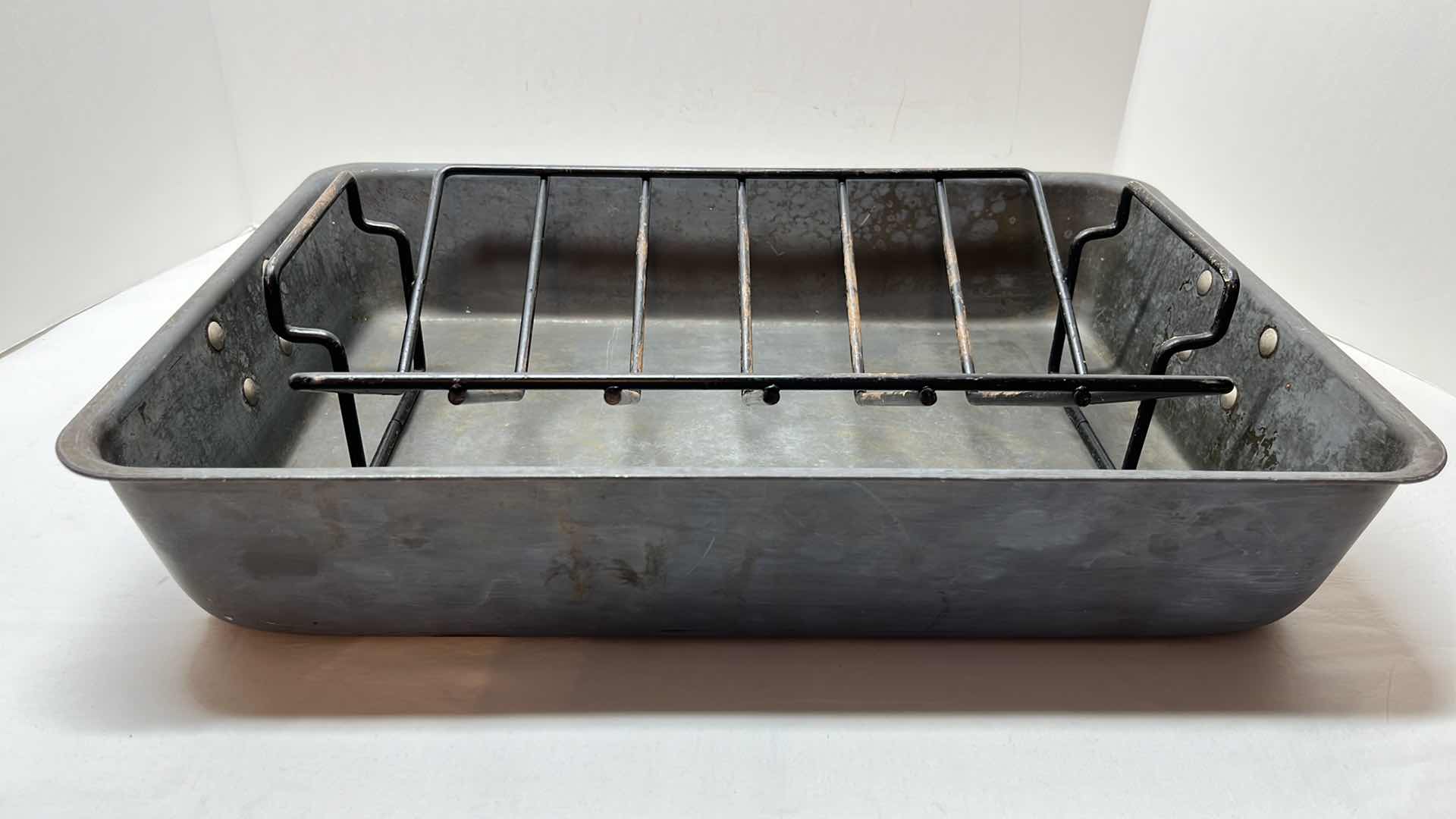 Photo 1 of COMMERCIAL ALUMINUM COOKWARE ROASTING PAN W RACK 13” X 18.5” X 3.75”H