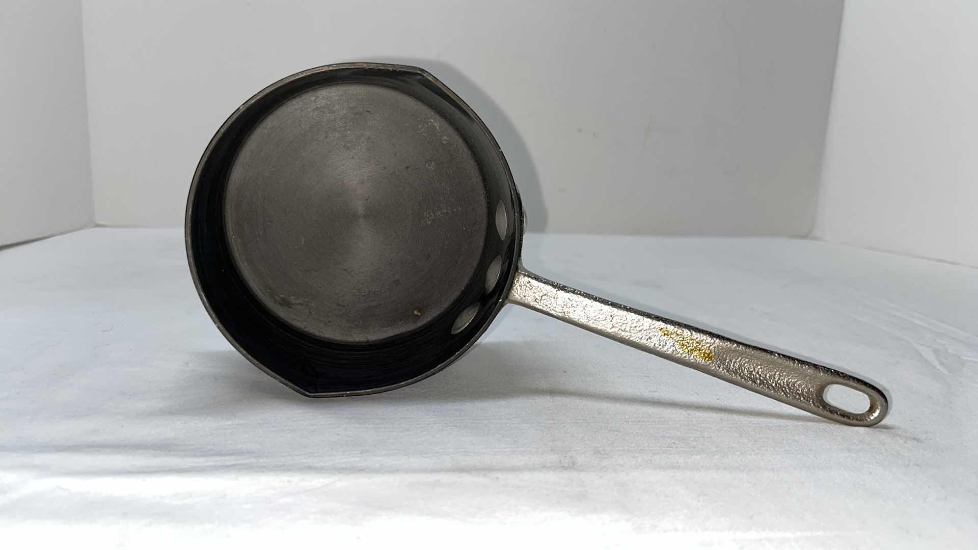 Photo 10 of VINTAGE COMMERCIAL ALUMINUM COOKWARE HEAVY DUTY 5 QT DUTCH OVEN W NO LID, 1 QT SAUCE PAN W LID & .5 QT DUAL SPOUT  SAUCE PAN BUTTER POT (G8785, G5001, G1700)