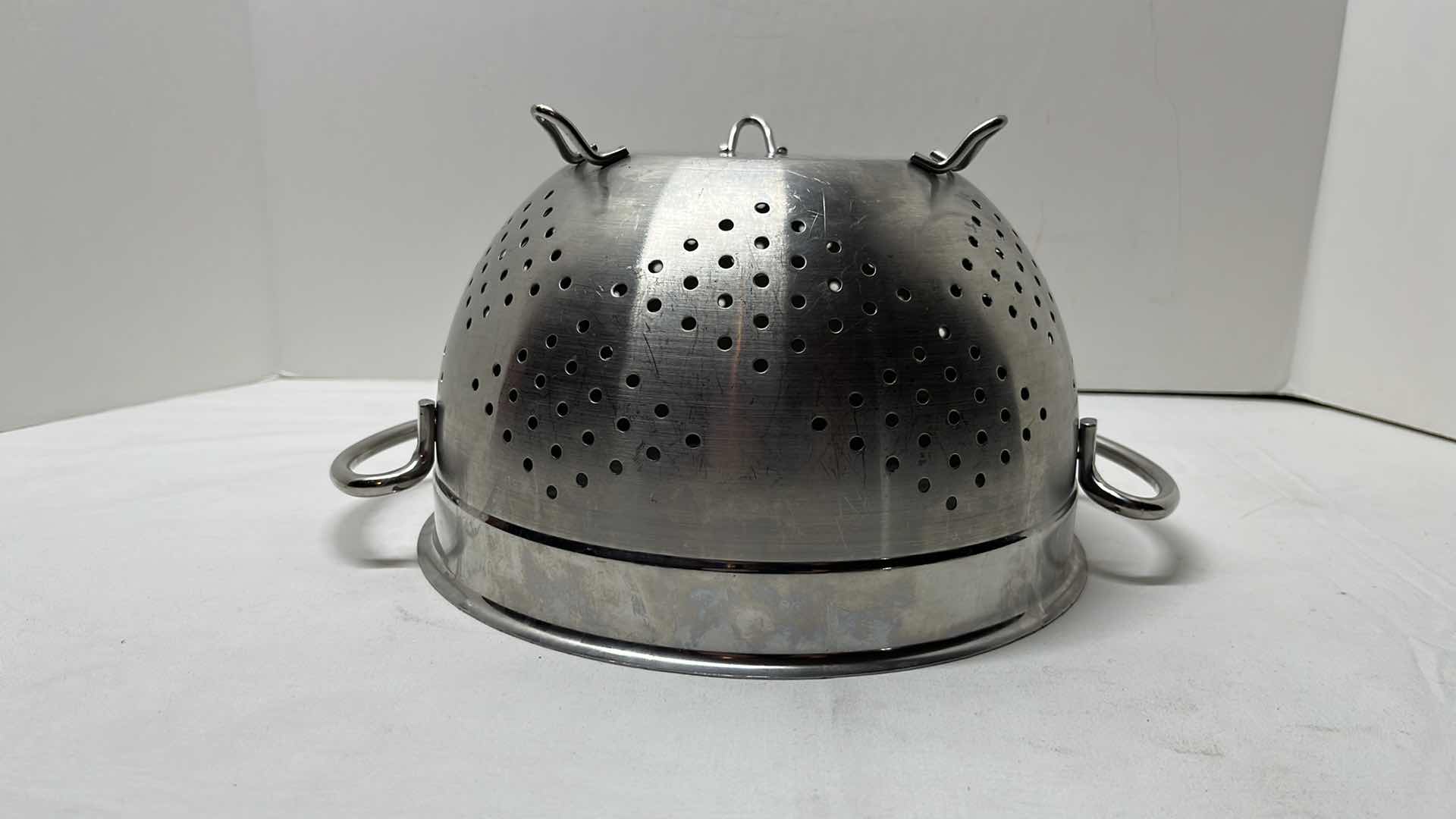 Photo 3 of STAINLESS STEEL COLANDER 9.5” X 6”H, 2- FRENCH TIN EGG POACHERS & STAINLESS STEEL STEAMER BASKET 5.75”