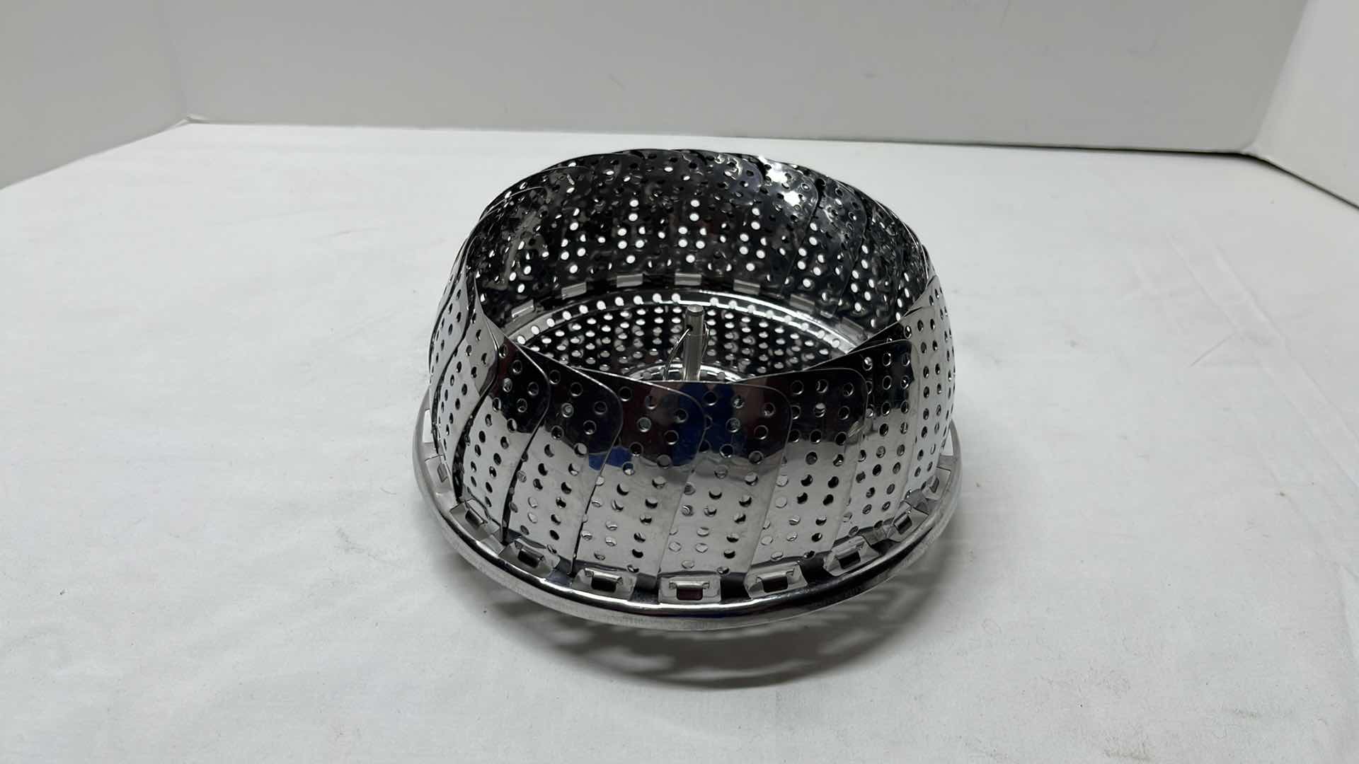 Photo 5 of STAINLESS STEEL COLANDER 9.5” X 6”H, 2- FRENCH TIN EGG POACHERS & STAINLESS STEEL STEAMER BASKET 5.75”