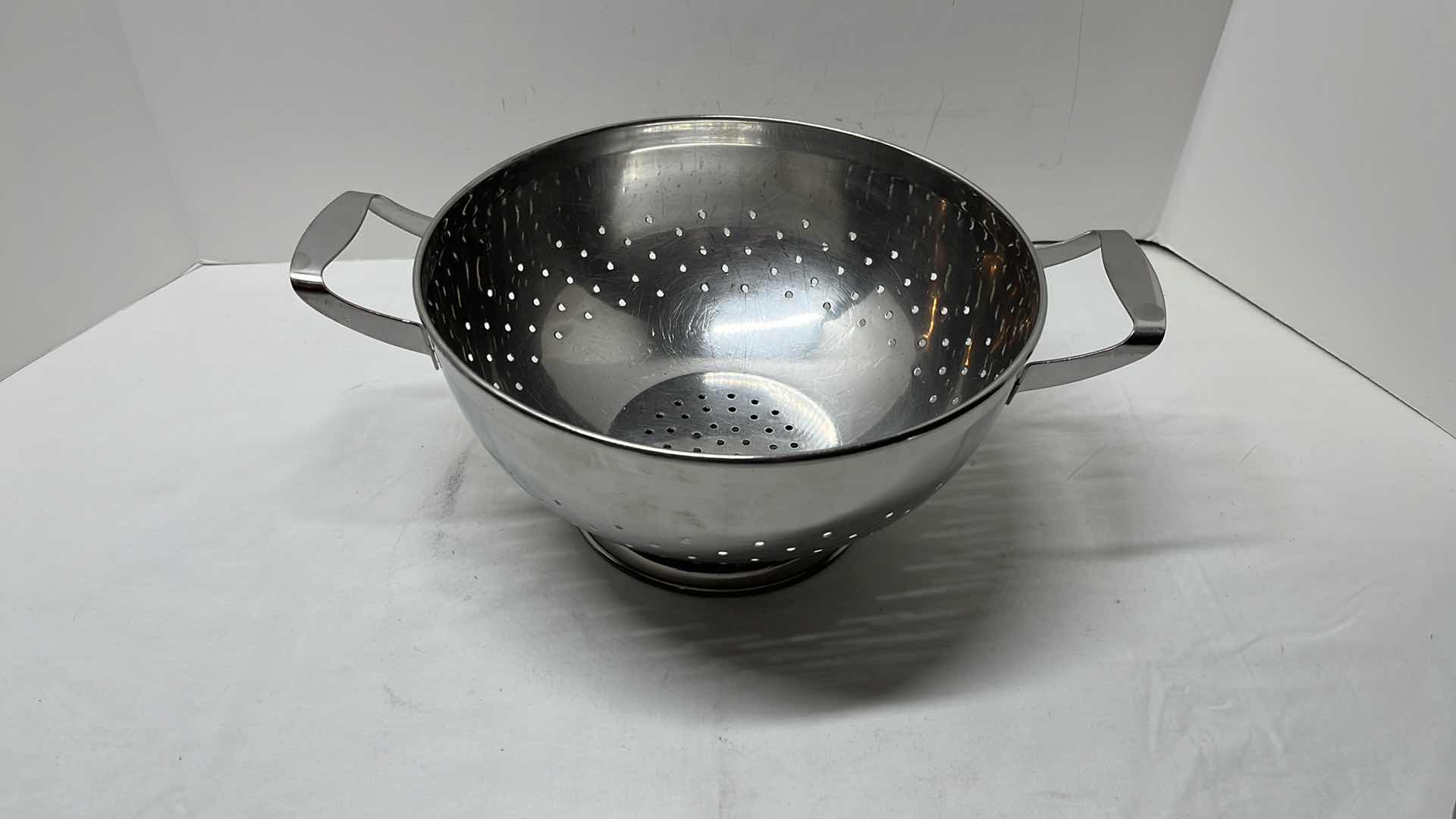 Photo 3 of SHARDA STAINLESS STEEL COLANDER W HANDLES 10” X 5.25”H & STAINLESS STEEL STEAMER BASKET  4.75”