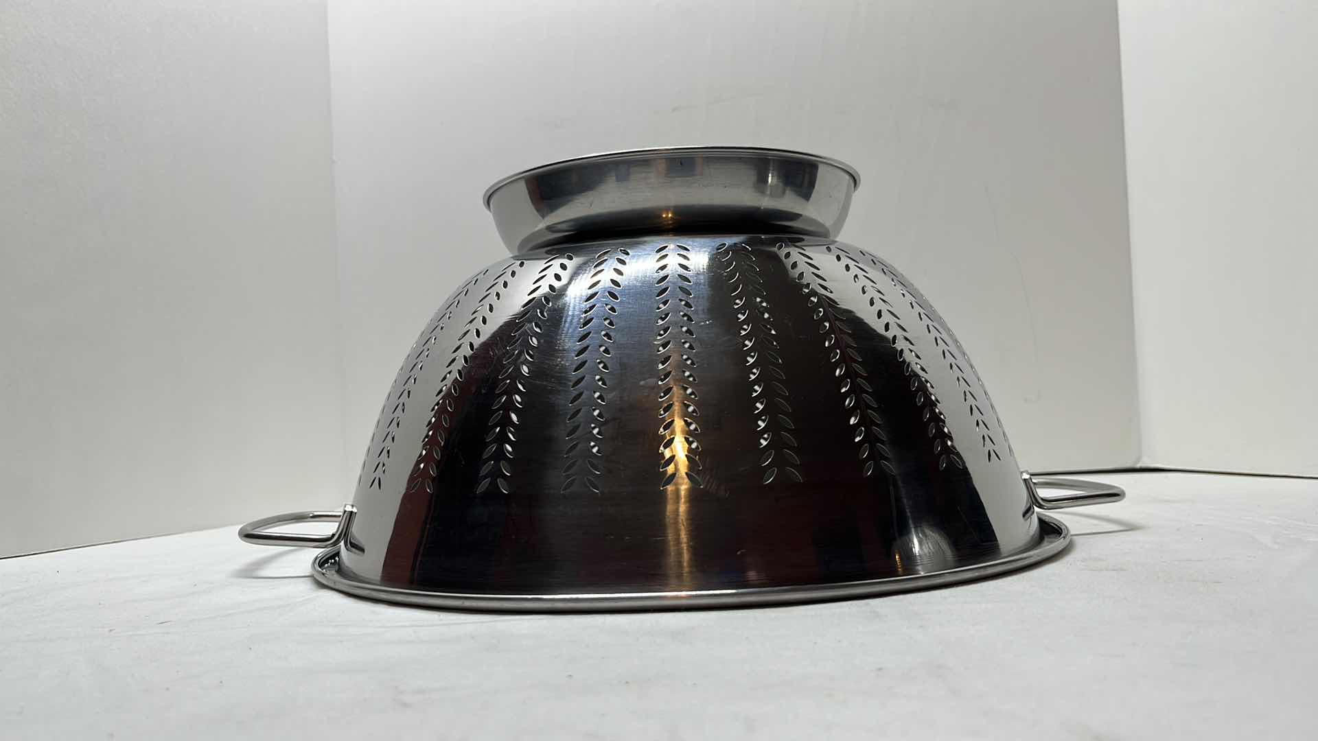 Photo 3 of STAINLESS STEEL COLANDER W HANDLES 13” X 6.75”H & STAINLESS STEEL STEAMER BASKET 6”