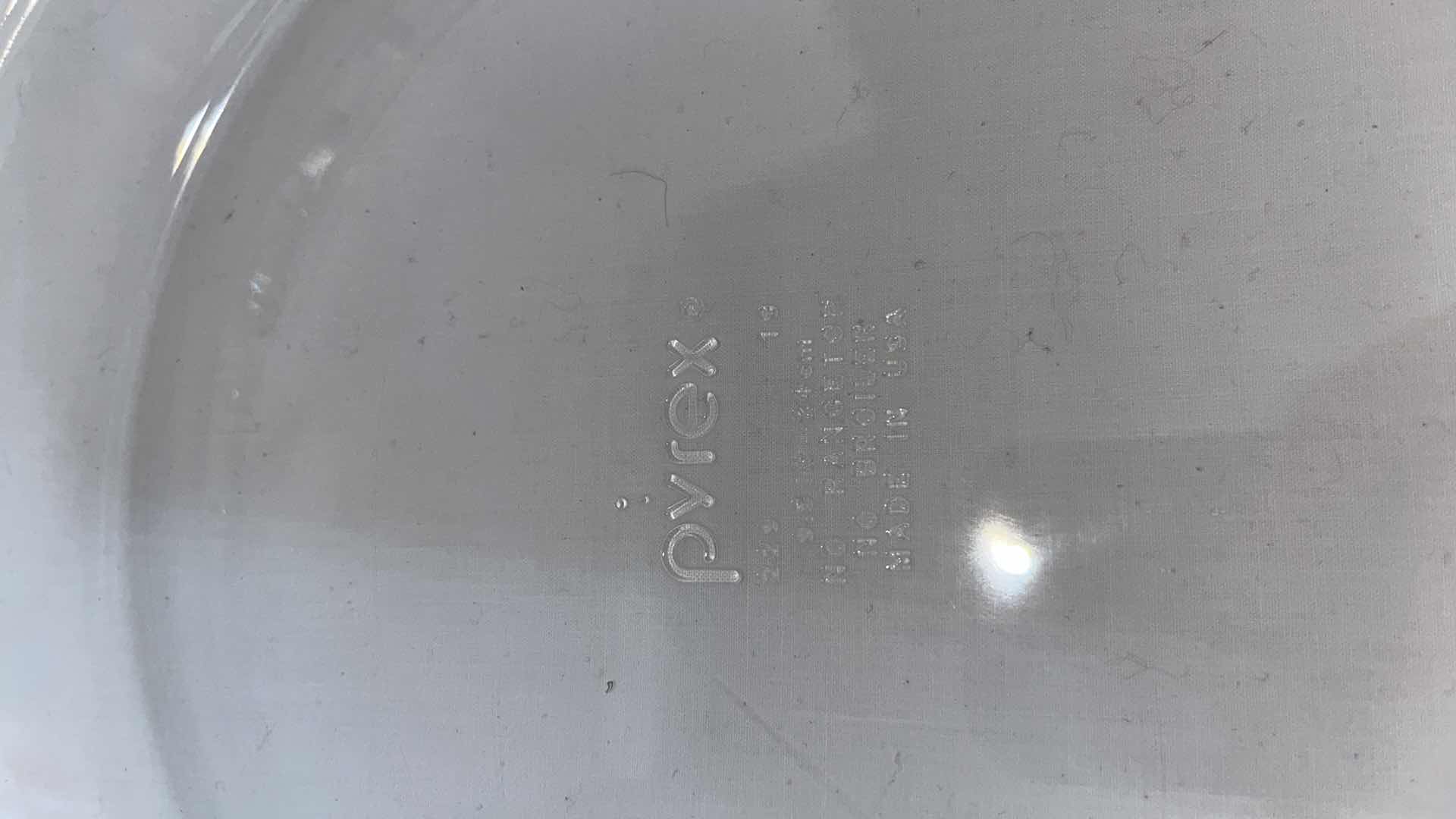 Photo 3 of 2 PCS- PYREX CLEAR GLASS 9.5” PIE PAN W FLUTED EDGES & HANDLES (#229)