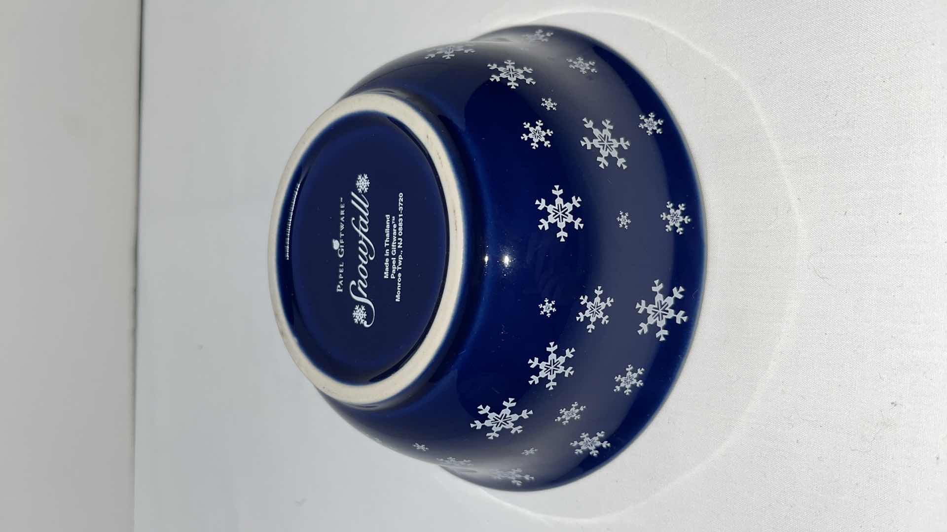 Photo 7 of WILLIAMS-SONOMA CHRISTMAS COOKIE CUTTERS (TIN W 12 SHAPES), WILLIAMS-SONOMA SNOWFLAKE COOKIE CUTTER SET (TIN W 5 CUTTERS) & PAPEL GIFTWARE SNOWFALL COBALT BLUE CERAMIC BOWL W SNOWFLAKES (5.75”)