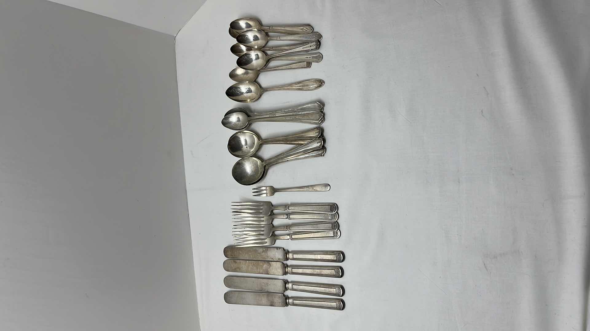 Photo 1 of SILVER PLATED FLATWARE 28 PCS