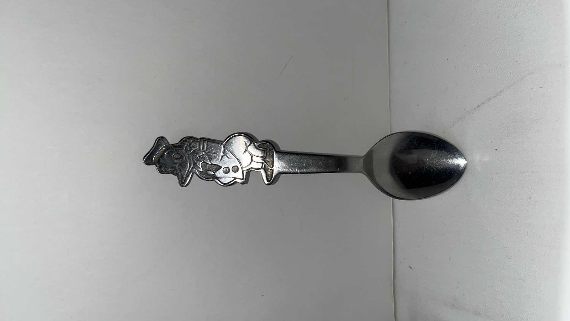 Photo 3 of VINTAGE WALT DISNEY PROD STAINLESS DONALD DUCK FORK & SPOON BY BONNY, JAPAN, 5”