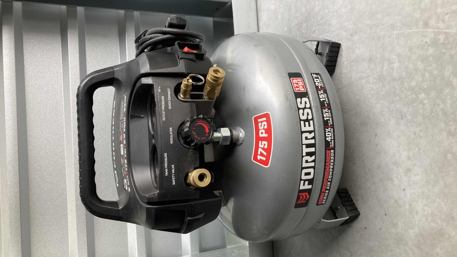 Photo 1 of FORTRESS 175PSI HIGH PERFORMANCE AIR COMPRESSOR 6GAL MODEL 56829