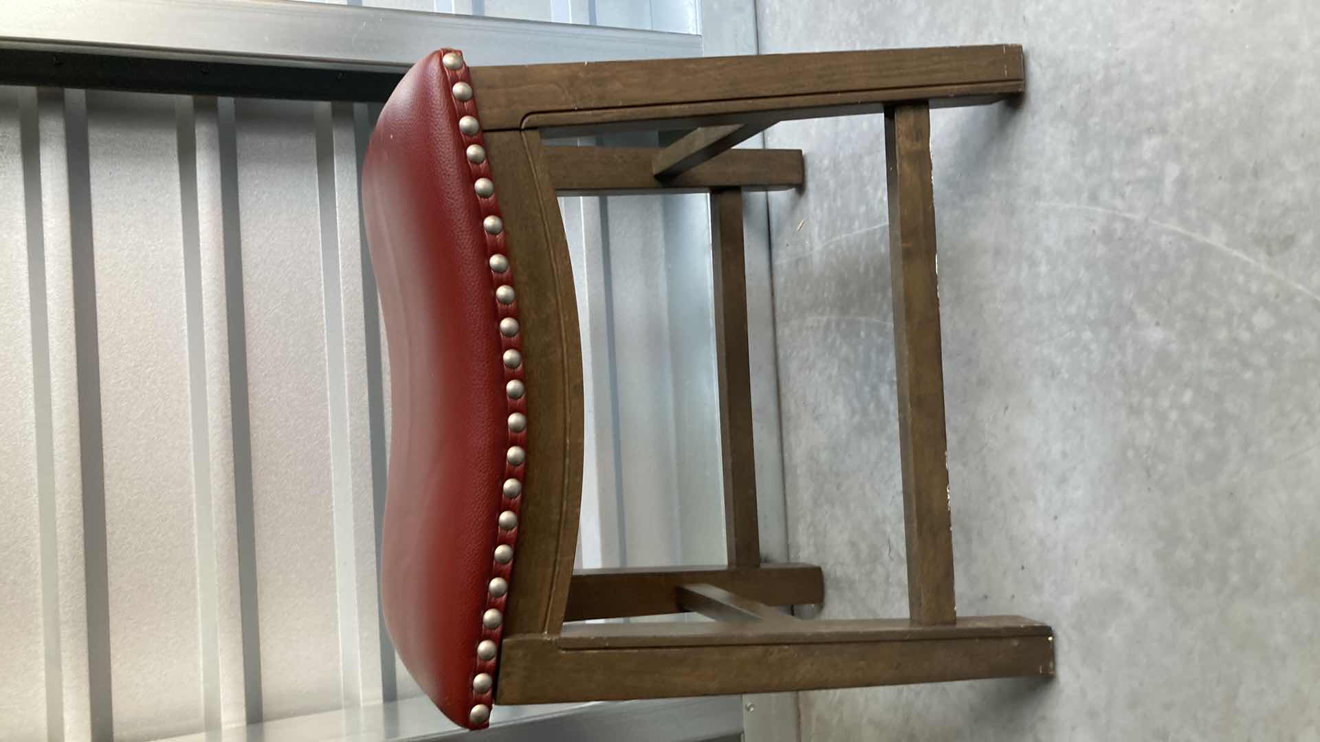 Photo 1 of YIE CHERNG CO WOOD W LEATHER SATTLE SEAT STOOL 20” X 15” H19”