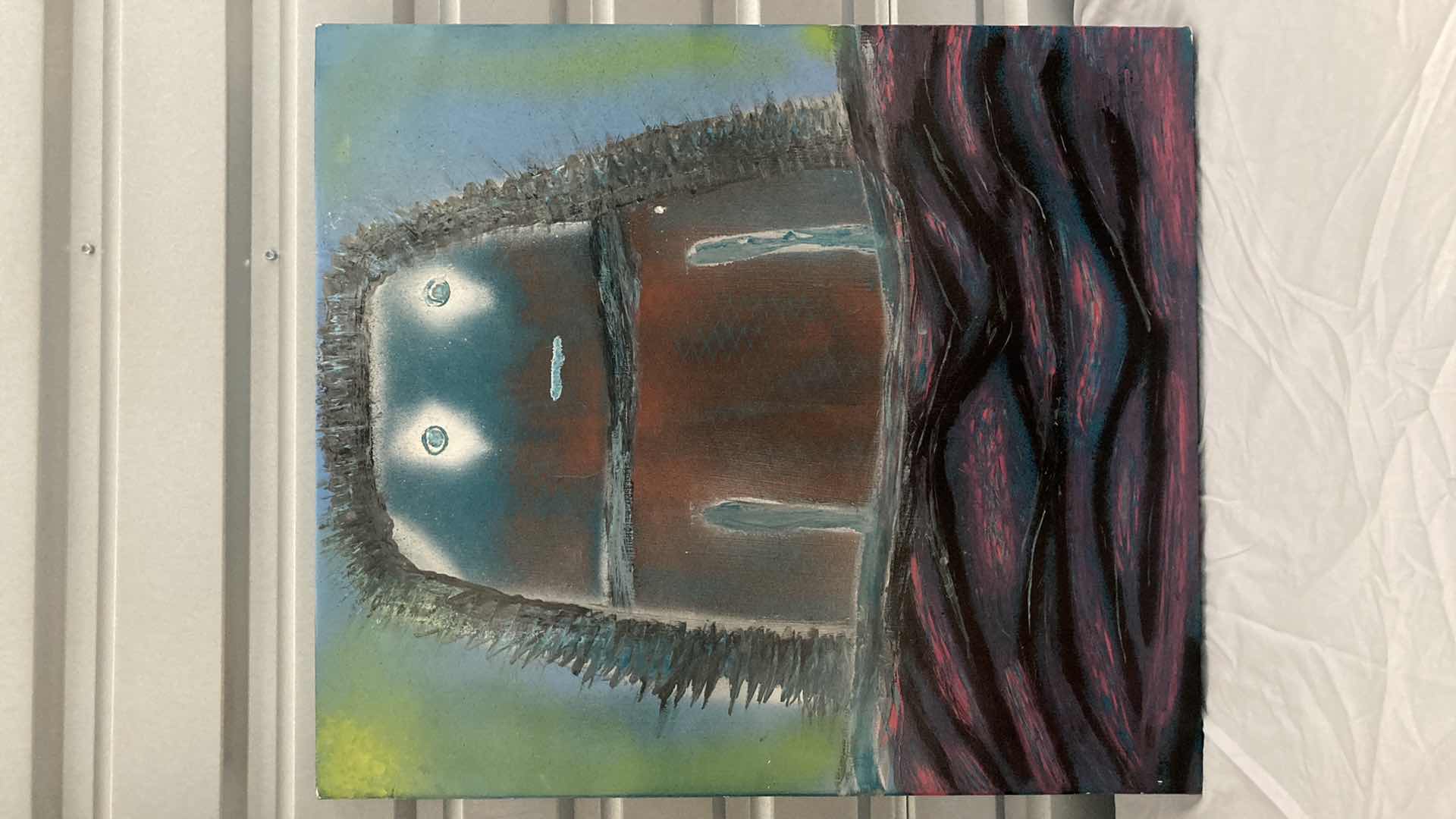 Photo 1 of ABSTRACT CHARACTER CANVAS ARTWORK BY LOCAL ARTIST 27” X 31”