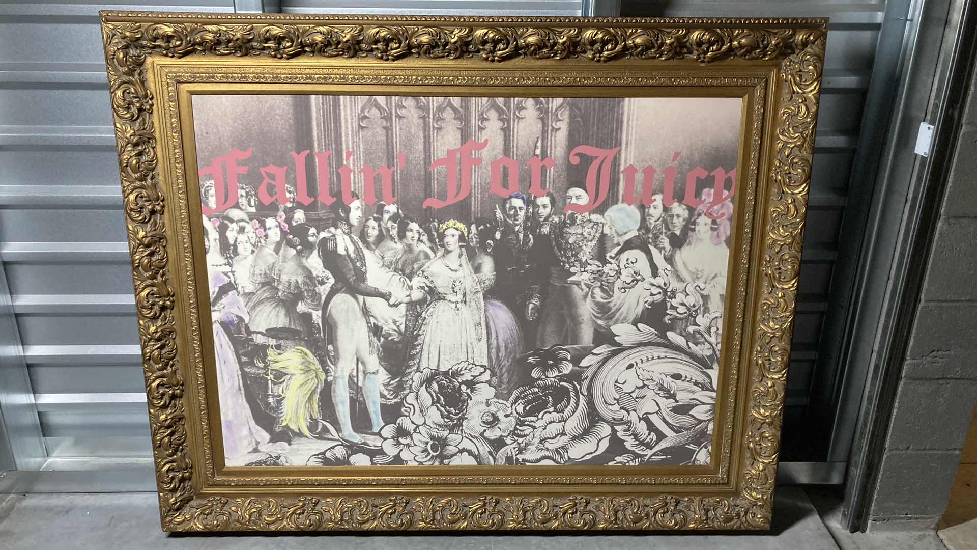 Photo 1 of FALLIN FOR JUICY VICTORIAN ERA WOOD CARVED FRAMED CUSTOM REPRINT ARTWORK 61” X 49”