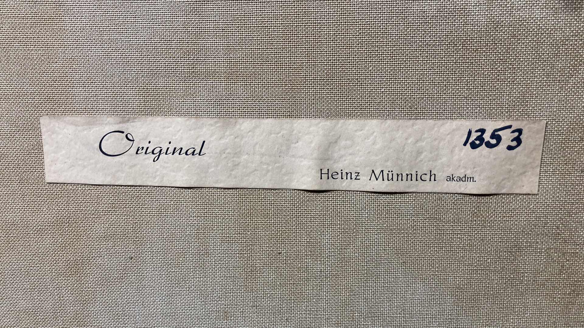 Photo 6 of HEINZ MUNNICH FRAMED ORIGINAL OIL PAINTED CANVAS ARTWORK SIGNED BY ARTIST 1353 30” X 38”