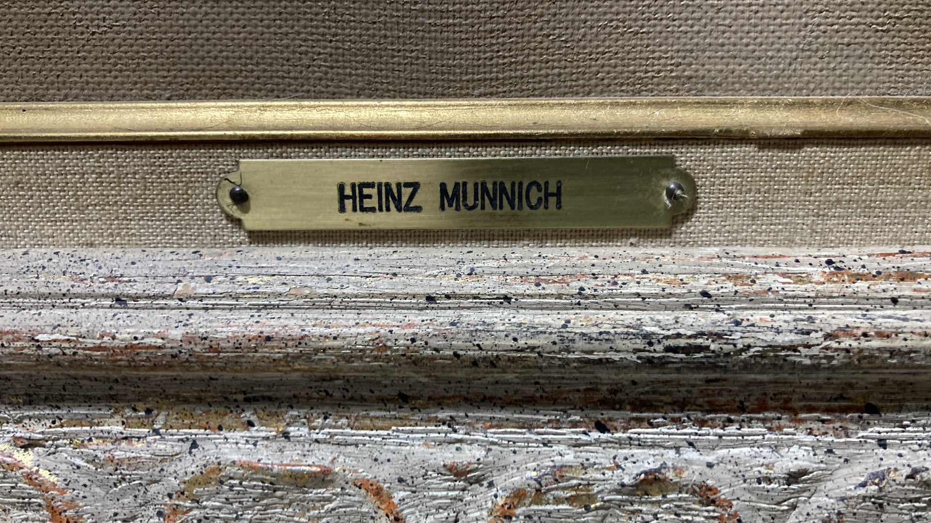 Photo 2 of HEINZ MUNNICH FRAMED ORIGINAL OIL PAINTED CANVAS ARTWORK SIGNED BY ARTIST 1353 30” X 38”