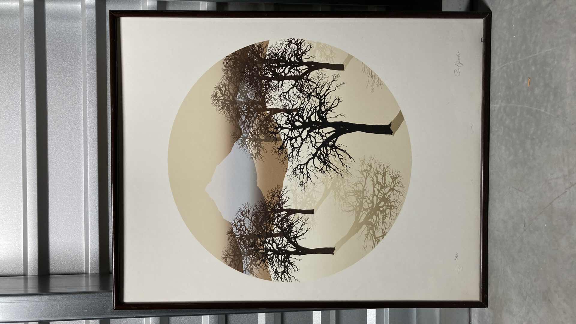 Photo 1 of ABSTRACT SHADOW TREES ARTWORK SIGNED BY CARL JACOB 32/300 26” X 33”
