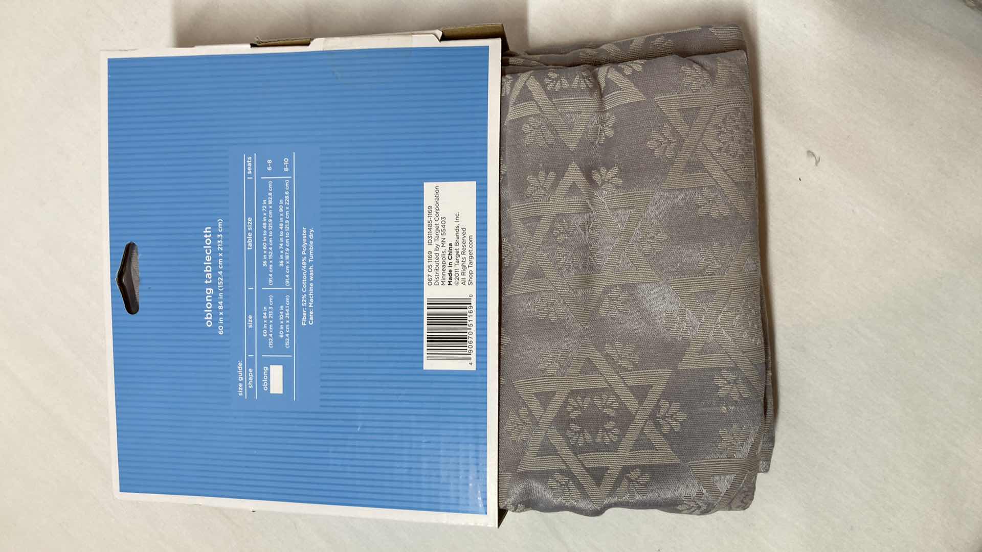 Photo 3 of NEW TARGET BRAND STAR OF DAVID GRAY OBLONG TABLE CLOTH (3) 60” X 80”