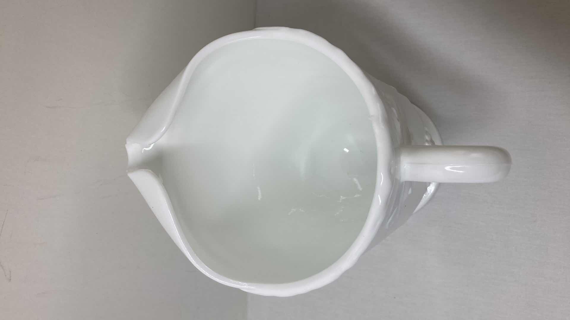 Photo 5 of MILK GLASS GRAPEVINE PITCHER