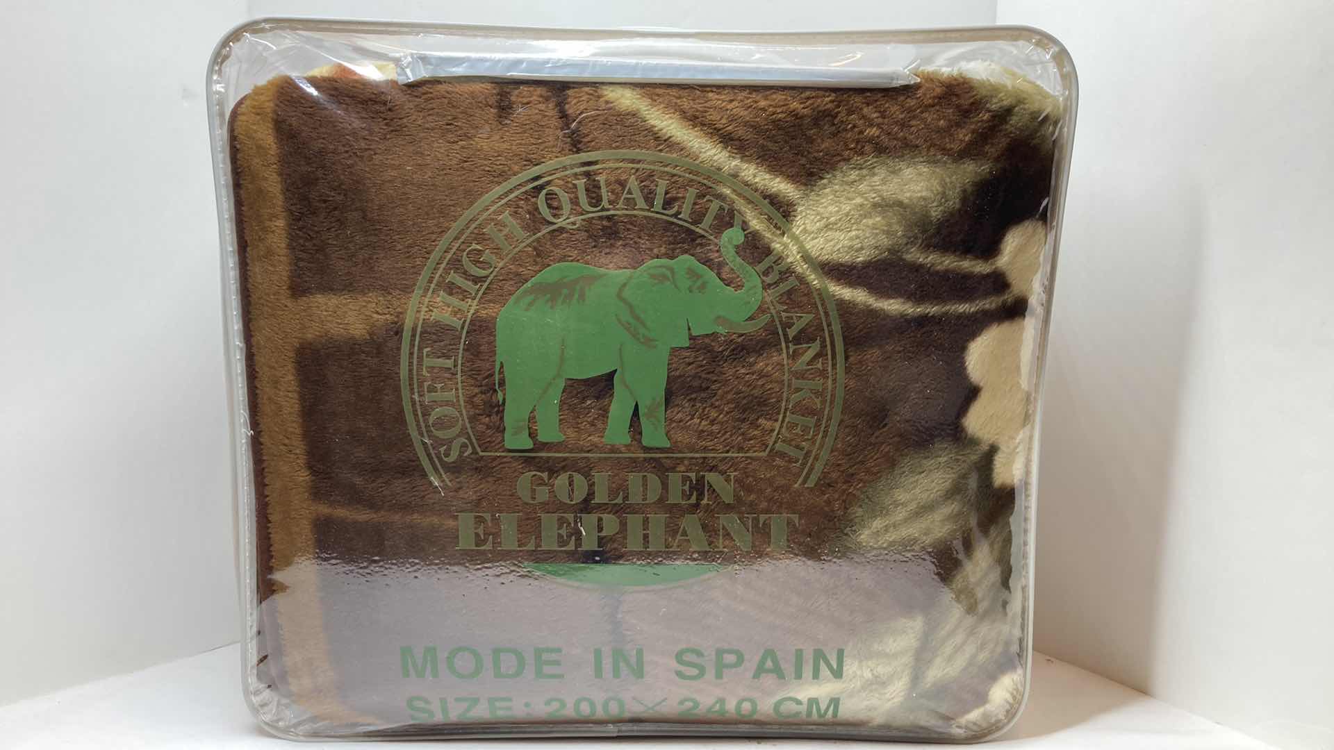 Photo 1 of GOLDEN ELEPHANT FLORAL QUEEN SIZE BLANKET