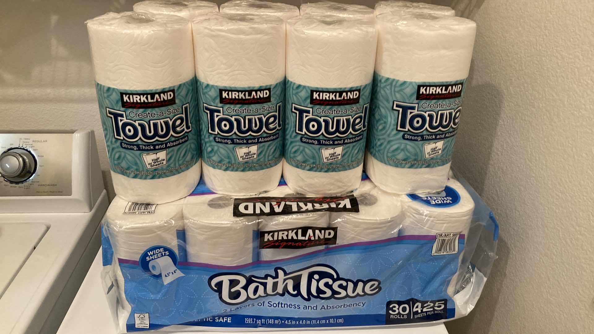 Photo 1 of NEW KIRKLAND TOILET PAPER 30PK & PAPER TOWELS 8 ROLLS