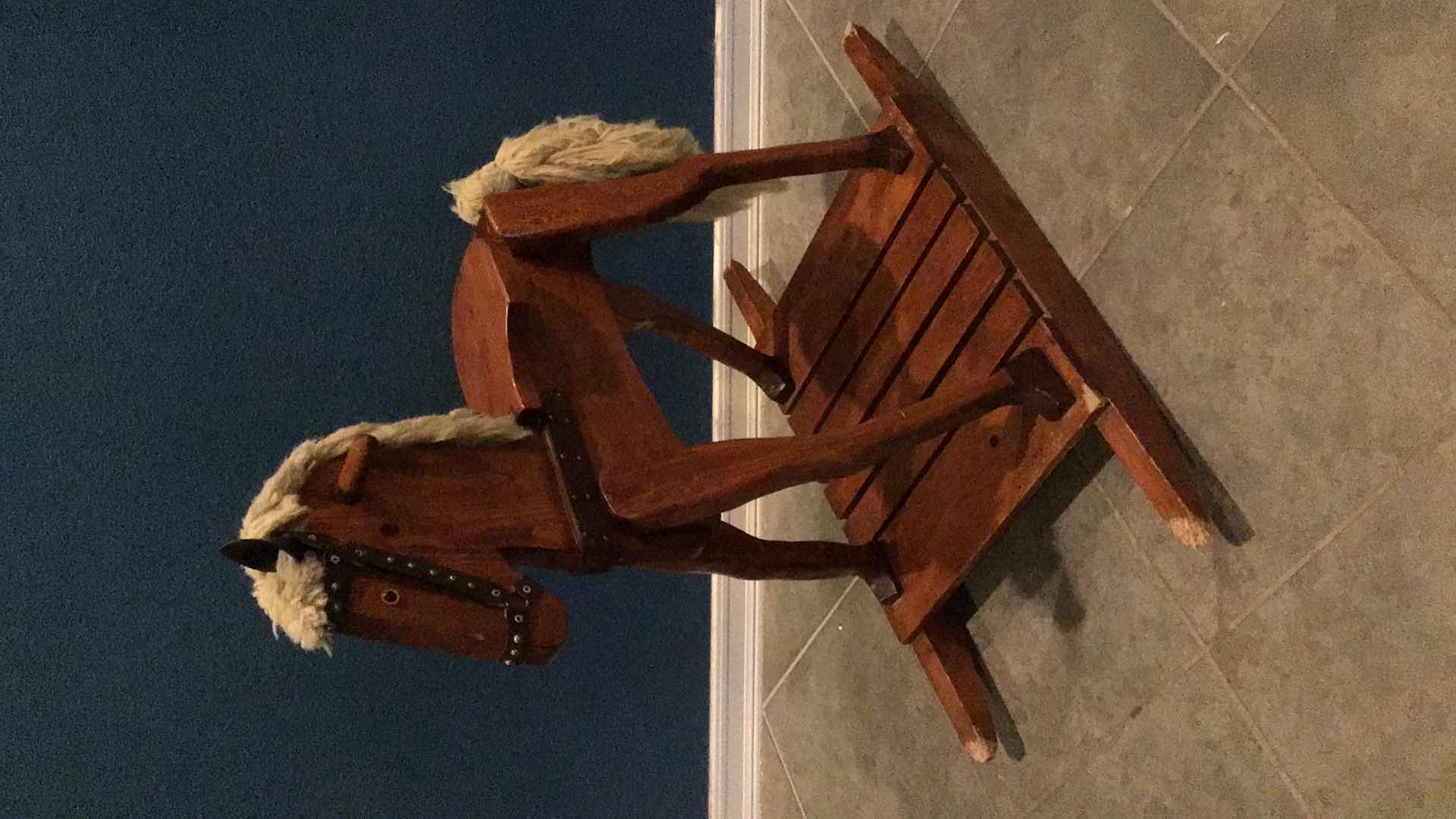 Photo 1 of VINTAGE WOODEN ROCKING HORSE