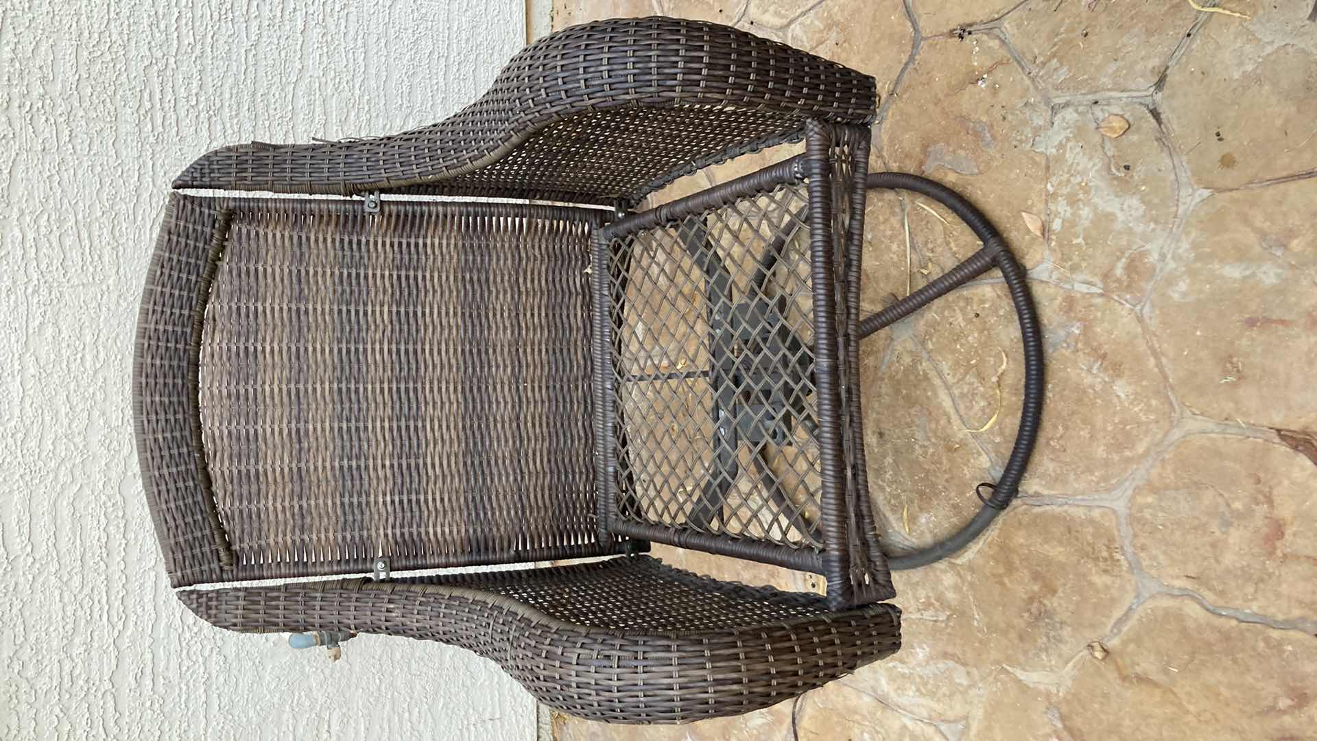 Photo 3 of BETTER HOMES BRUSHED BRONZE WOVEN PATIO TABLE 48” X 28” & CHAIRS 30” X 29” H38” (4) W OTTOMAN