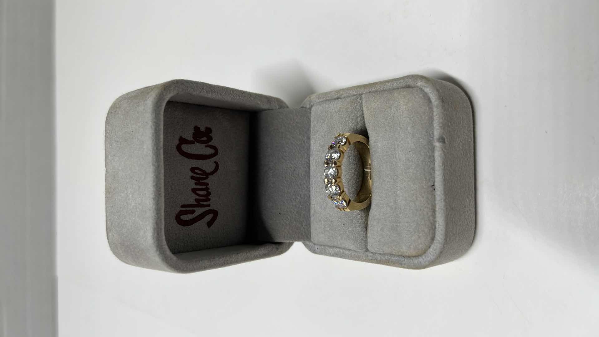 Photo 1 of SHANE CO. LADIES DIAMOND BAND IN 14K YELLOW GOLD W 5 ROUND DIAMONDS AT 1.50 CTS TOTAL WEIGHT, APPROX SIZE 6, STOCK #8762497