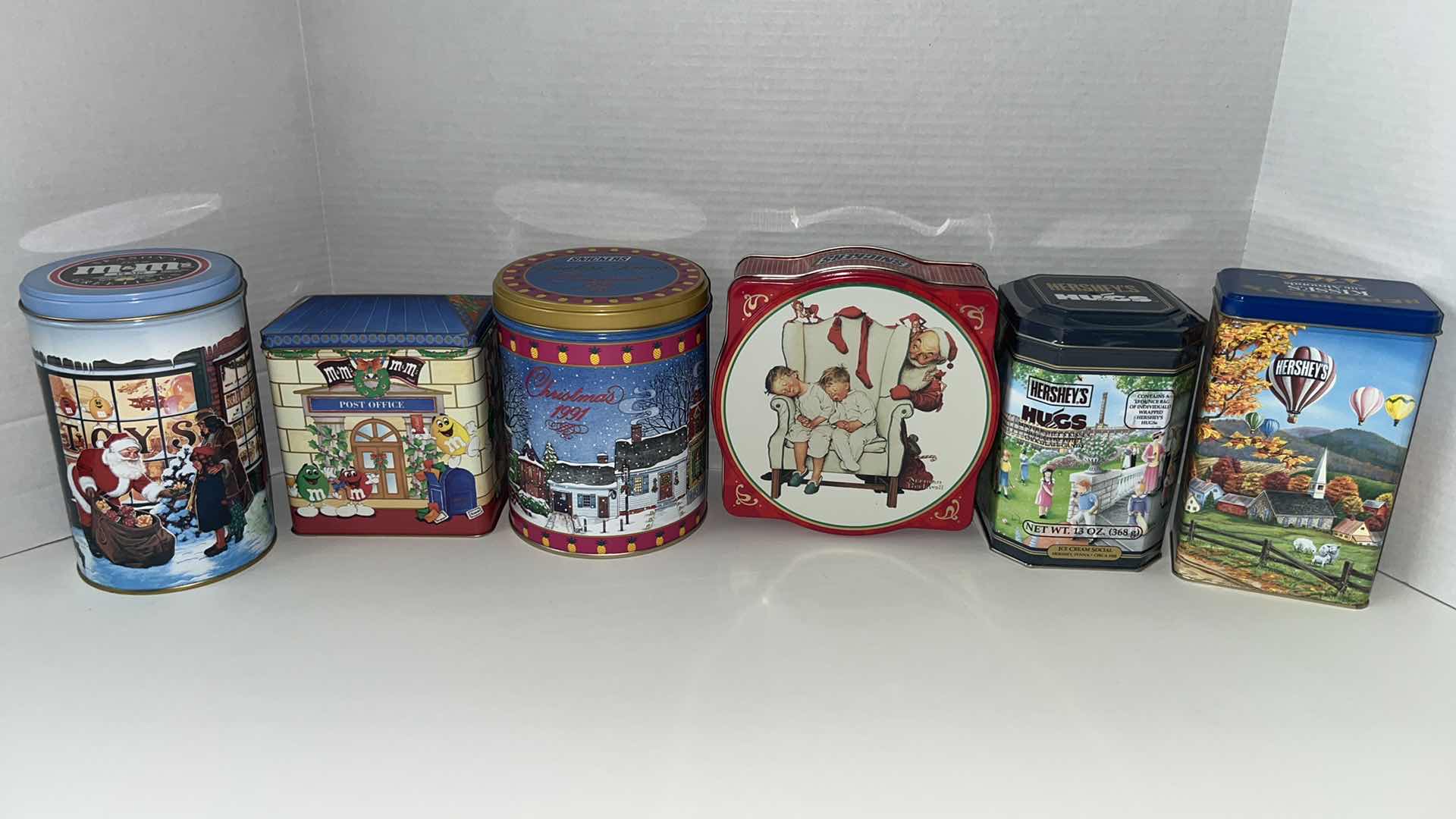 Photo 1 of VINTAGE STYLE CHRISTMAS CANDY TINS, 1991-1995 (6)