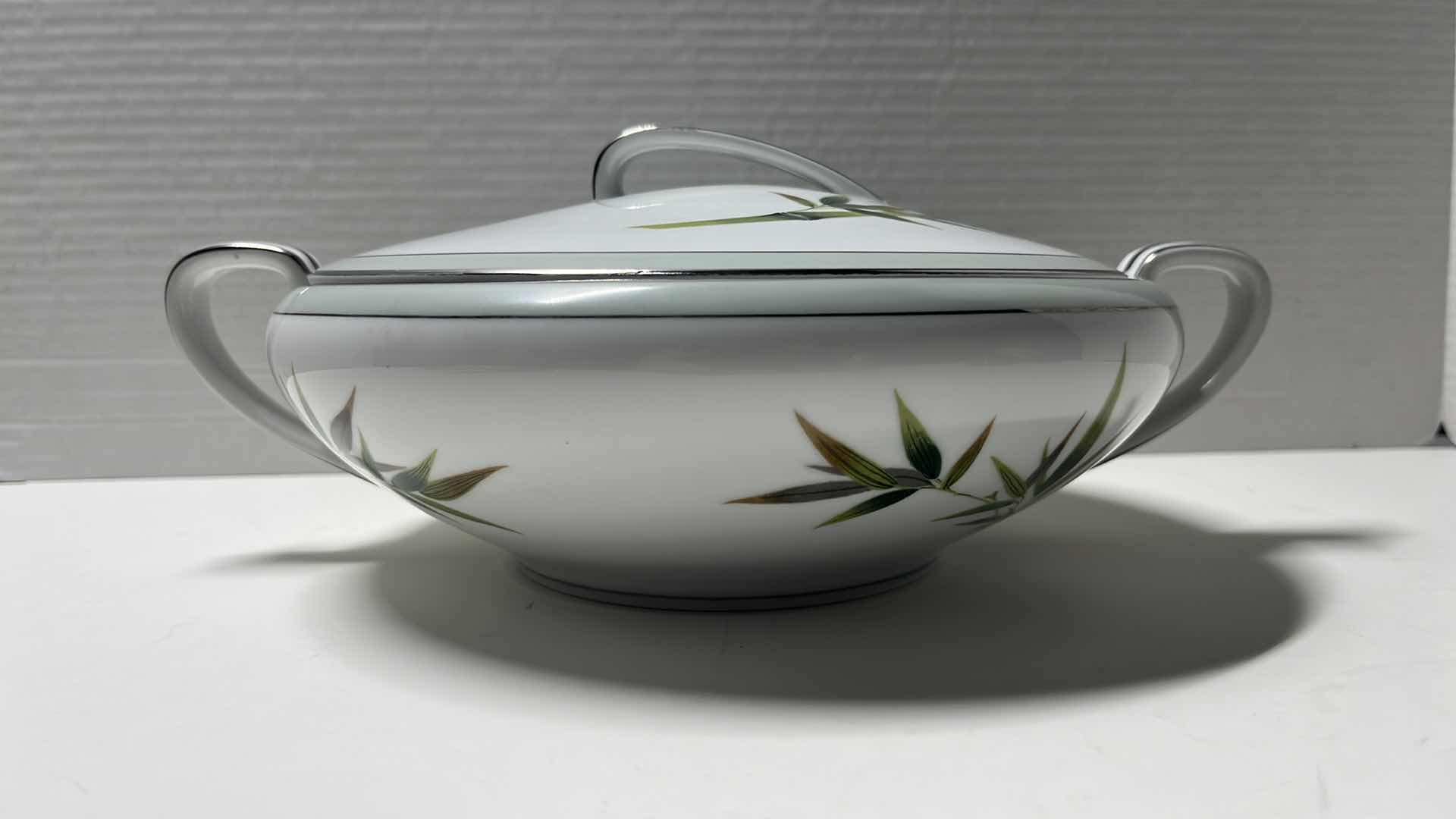 Photo 3 of NORITAKE RC JAPAN, STYLE 232 BAMBOO CHINA, ROUND COVERED VEGETABLE DISH 9.25” X 12” H4.5” & 10” OVAL VEGETABLE BOWL 7” X 10.75” H2.5” (2 PCS)