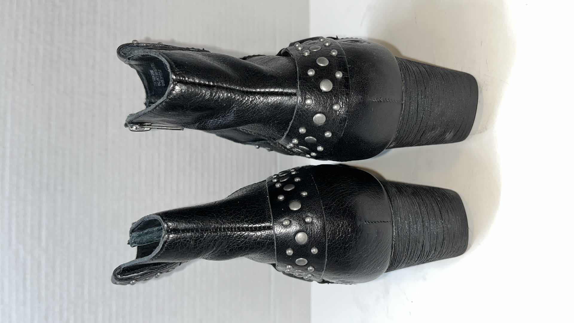 Photo 4 of BORN SLATER STUDDED HARNESS BOOTS, BLACK  (WOMENS SIZE 9)