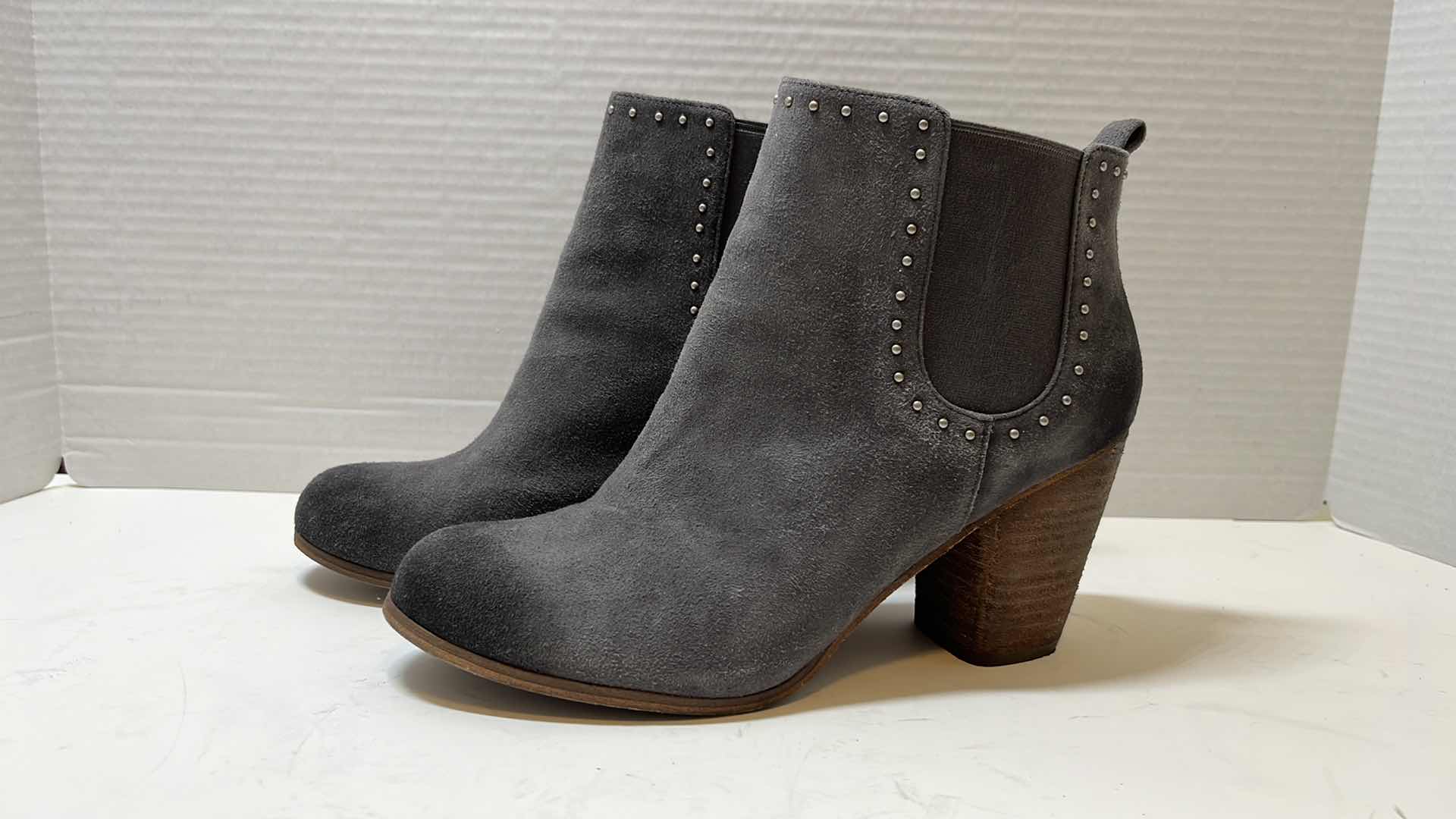 Photo 1 of BP NORDSTROM STUDDED TRISH ANKLE BOOTIES, GRAY (WOMENS SIZE 9)