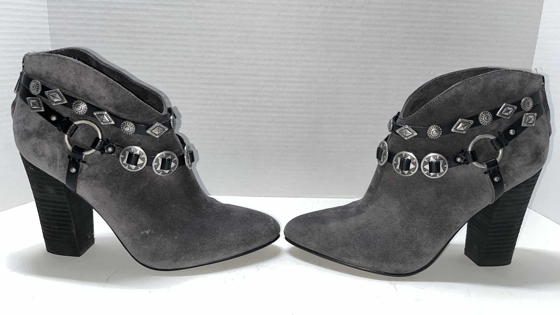 Photo 4 of BELLE BY SIGERSON MORRISON SUEDE VERO BOOTIE, DARK GREY (WOMENS SIZE 9)