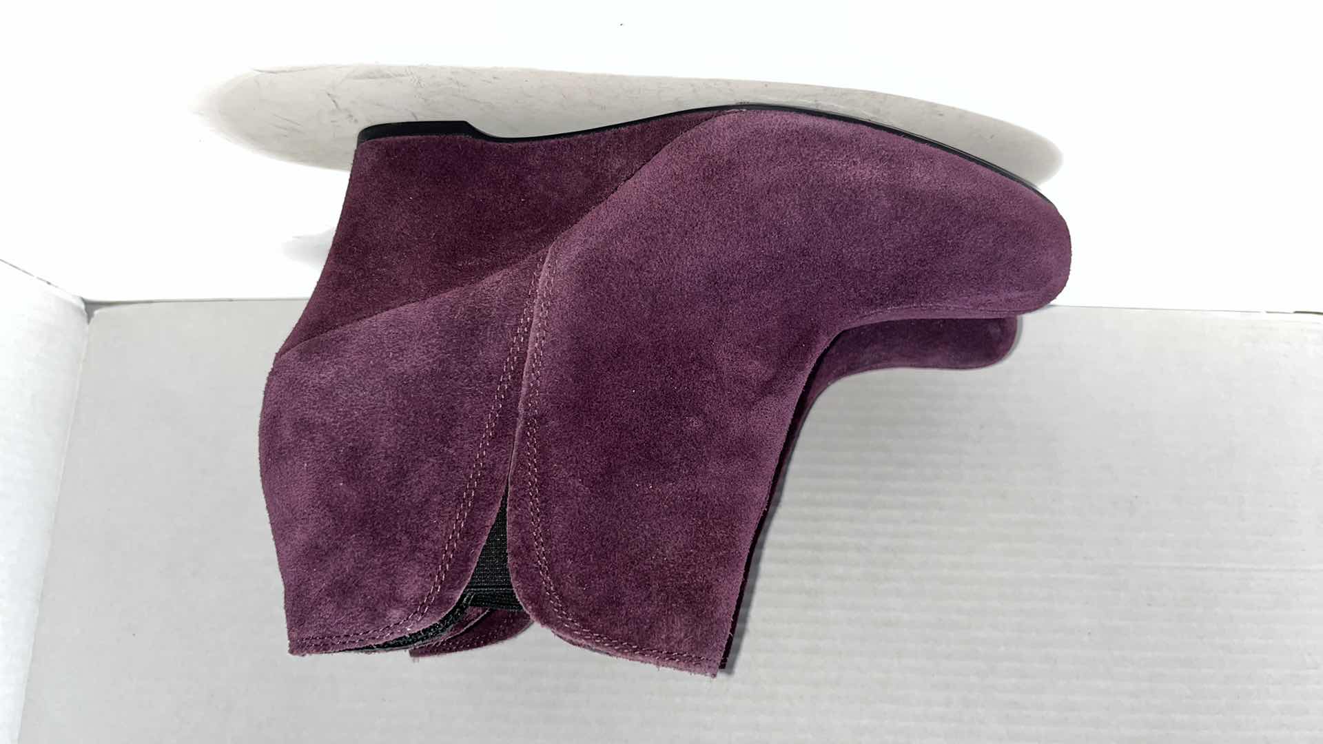 Photo 1 of CROWN BY BORN FAYLAN SLIP-ON WEDGE BOOTIES, PURPLE (WOMENS SIZE 9.5)