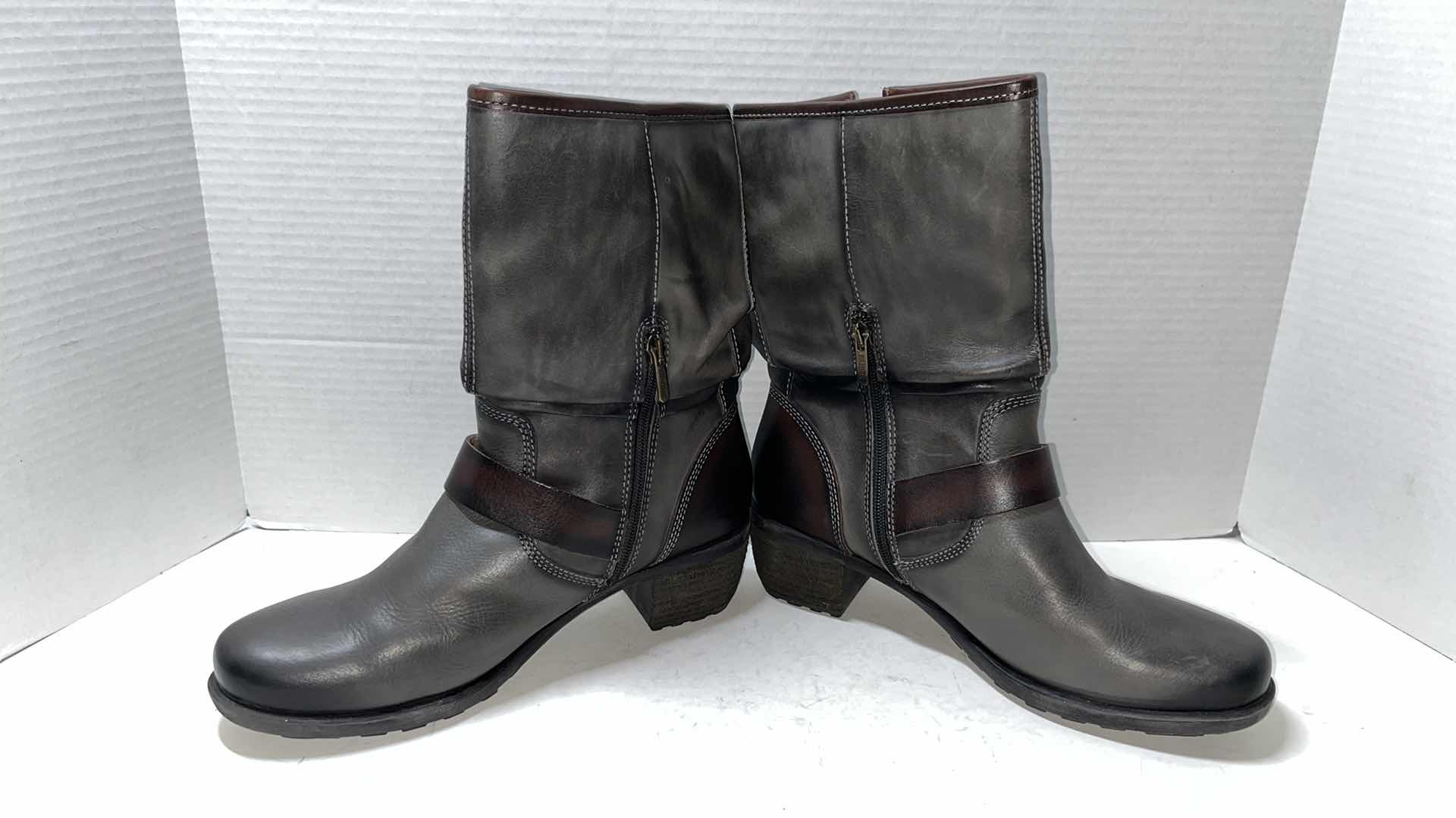 Photo 4 of PIKOLINOS LE MANS BIKER MID-CALF BOOT, LEAD GREY/BROWN (WOMENS SIZE 39/8.5)