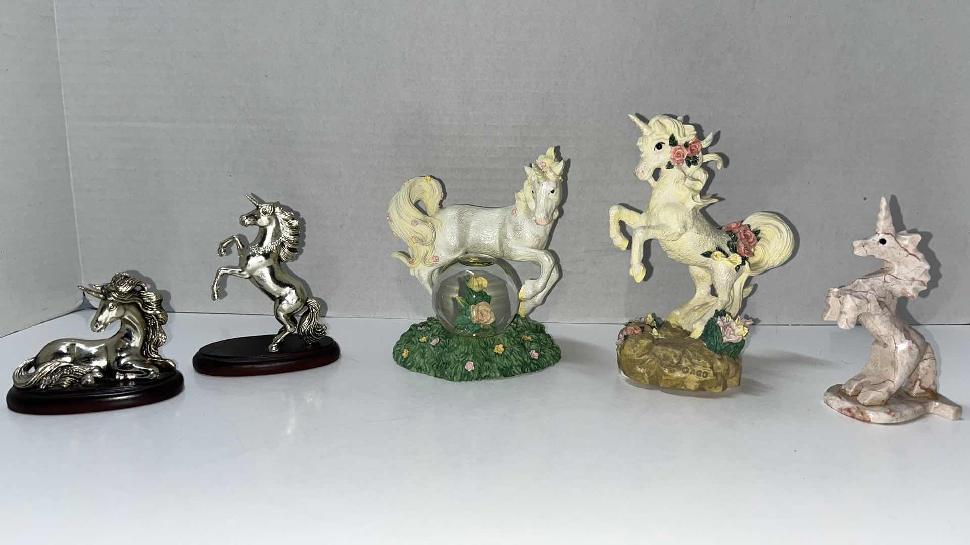 Photo 1 of ASSORTED UNICORN FIGURINES (5)