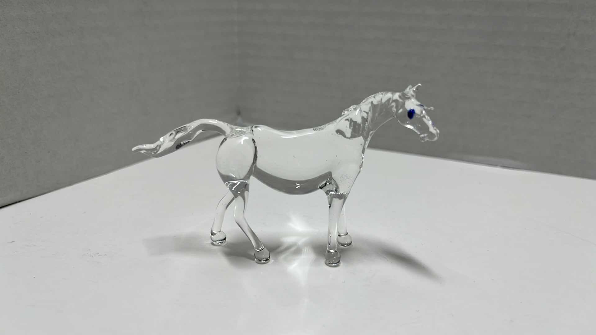 Photo 2 of VARIOUS CLEAR GLASS HORSE FIGURINES (4)