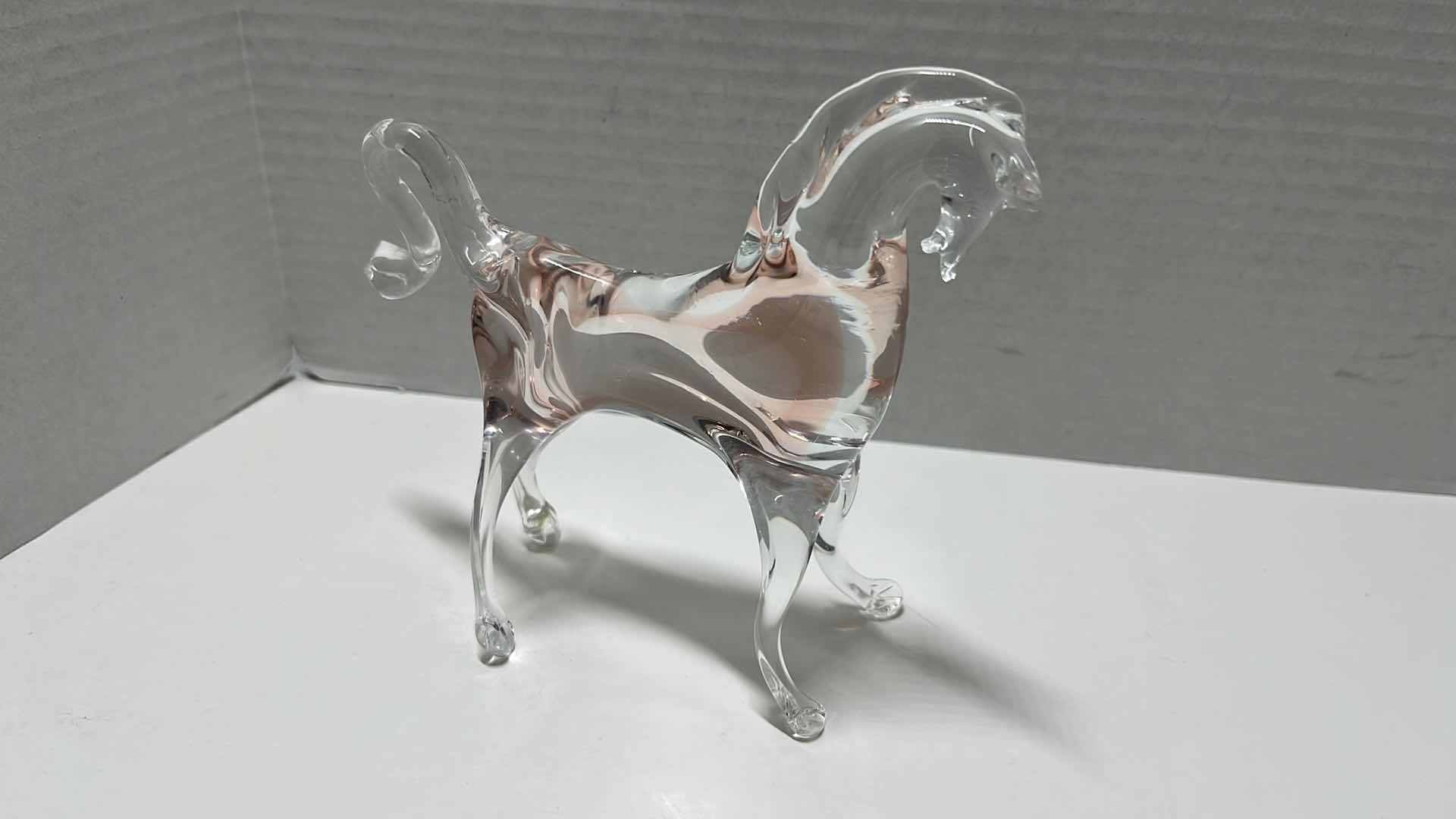 Photo 4 of VARIOUS CLEAR GLASS HORSE FIGURINES (4)