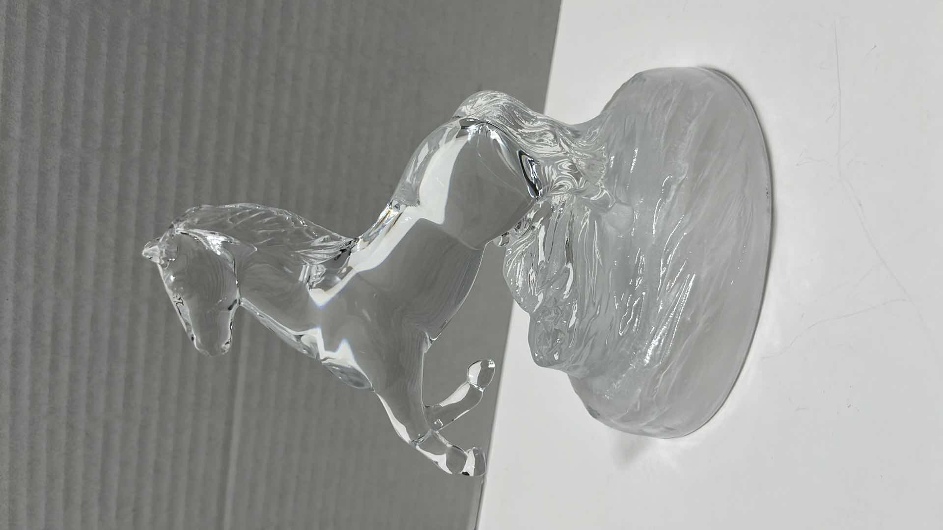 Photo 6 of VARIOUS CLEAR GLASS HORSE FIGURINES (4)