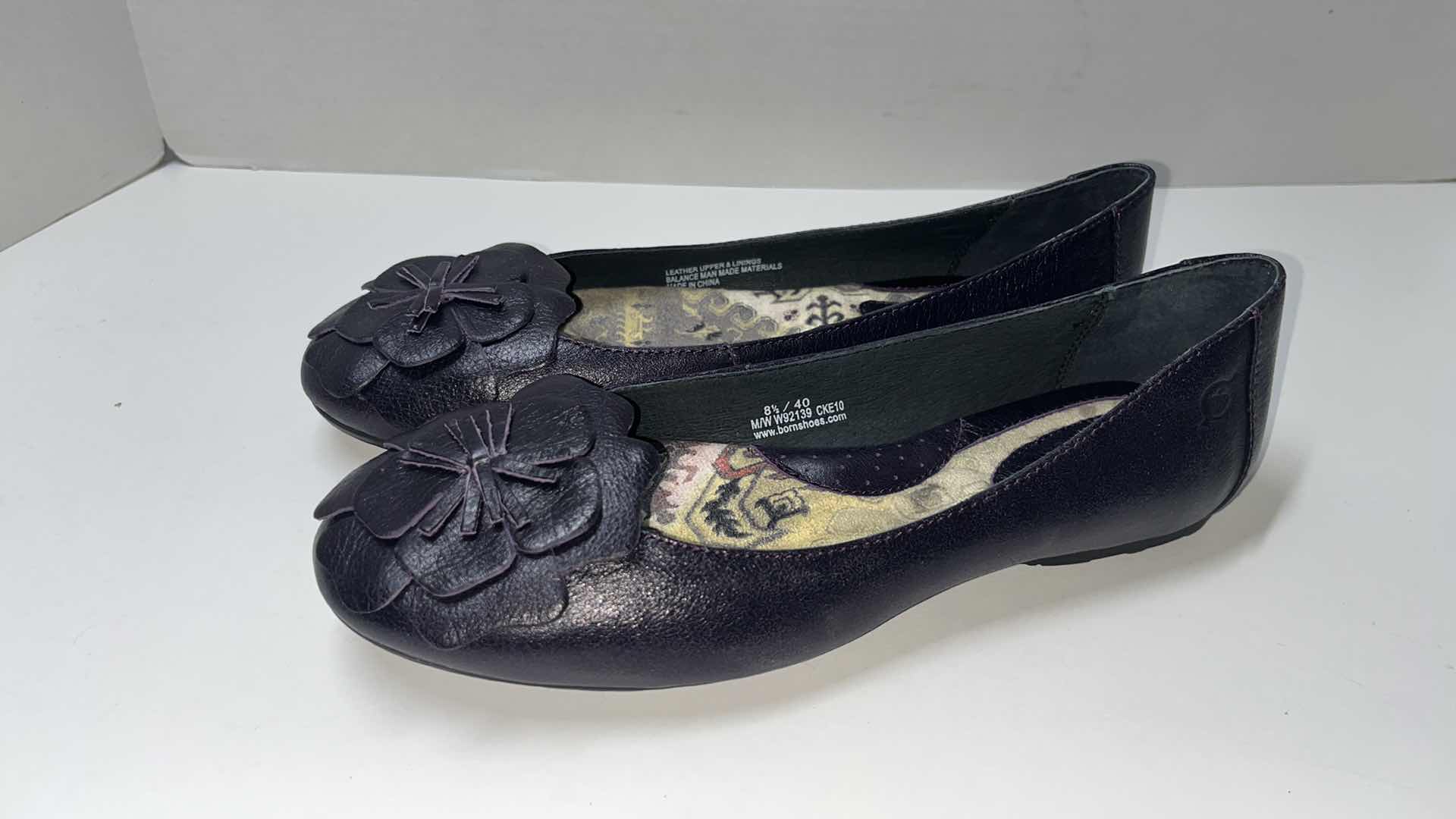 Photo 1 of BORN FLOWER BALLET FLAT SHOES, DARK PURPLE (WOMENS SIZE 8.5)