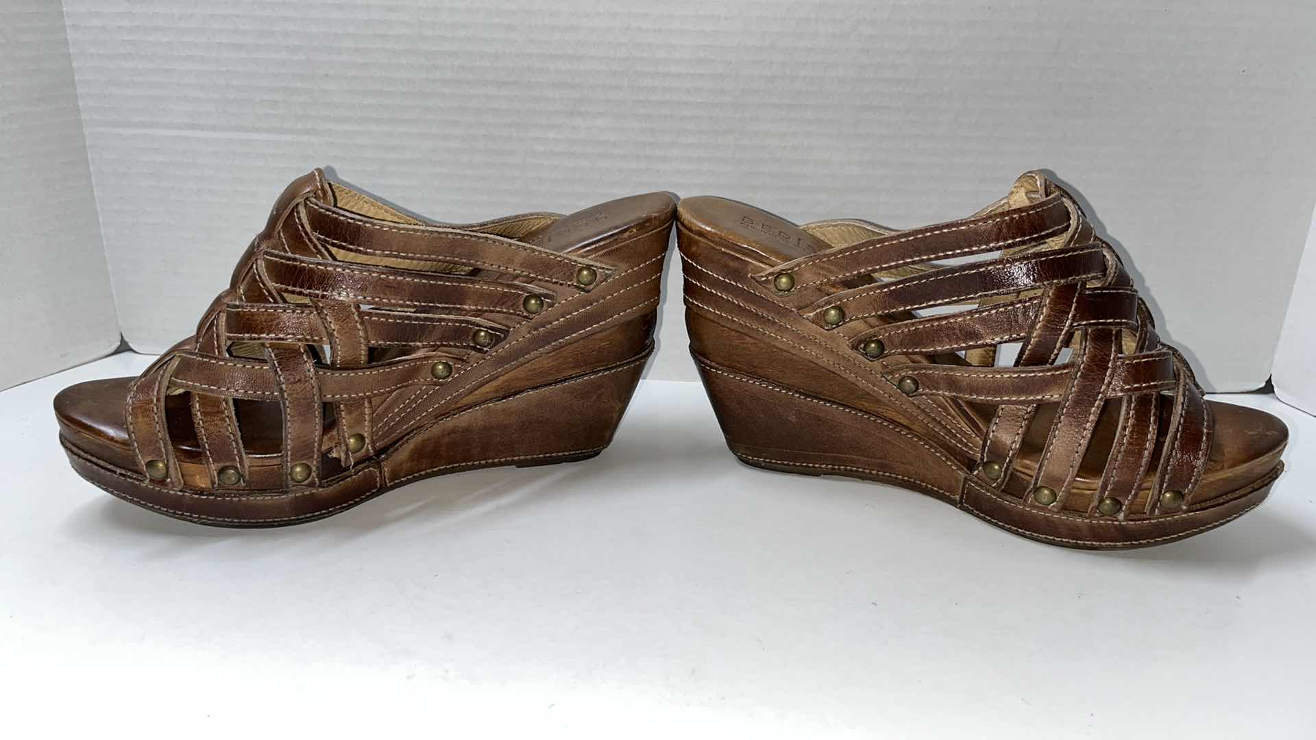 Photo 3 of BED STU GINA WEDGE SANDAL, TAN RUSTIC (WOMENS SIZE 9)