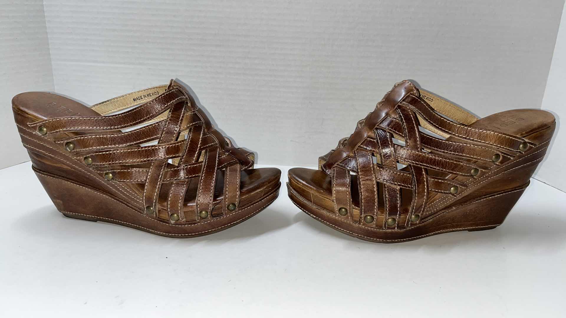 Photo 4 of BED STU GINA WEDGE SANDAL, TAN RUSTIC (WOMENS SIZE 9)