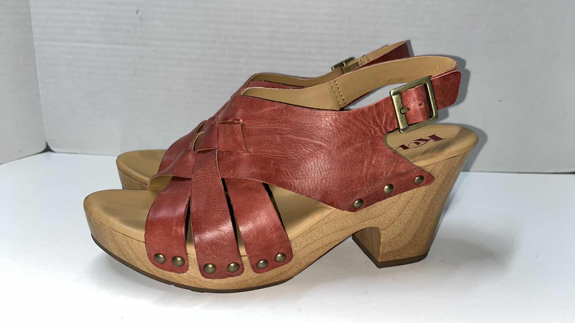 Photo 1 of KORKS BY KORK-EASE BERENGO CLOG SANDALS, BRICK RED (WOMENS SIZE 9)