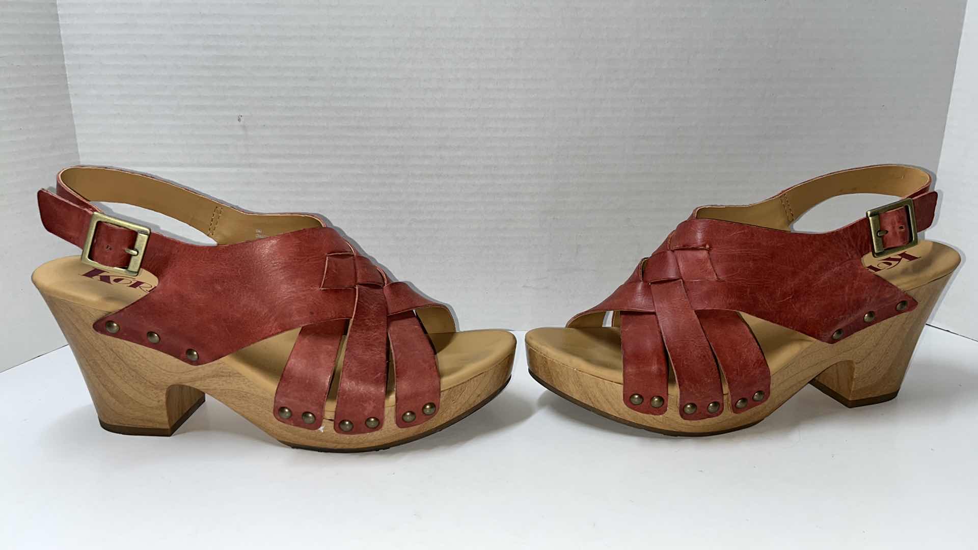 Photo 3 of KORKS BY KORK-EASE BERENGO CLOG SANDALS, BRICK RED (WOMENS SIZE 9)