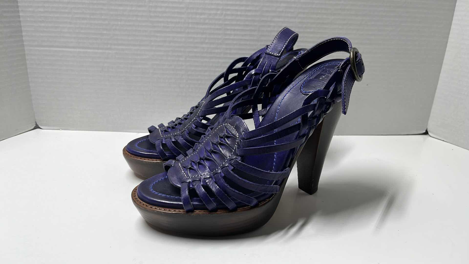 Photo 1 of FRYE JOY HUARACHE SLINGBACK HEEL, VIOLET PURPLE (WOMENS SIZE 8.5)