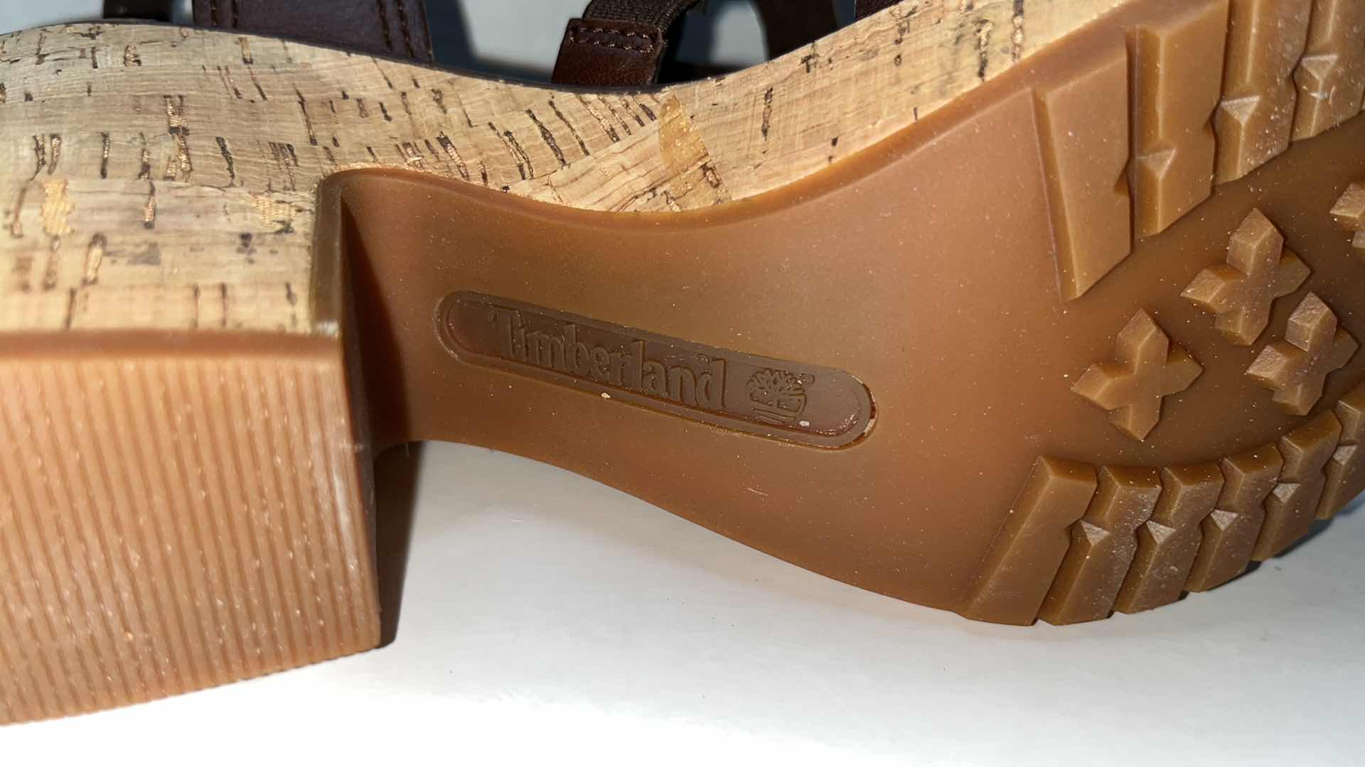 Photo 8 of TIMBERLAND ROSLYN FISHERMAN T-STRAP ANTI-FATIGUE CORK PLATFORM LEATHER SANDALS, BROWN (WOMENS SIZE 9)