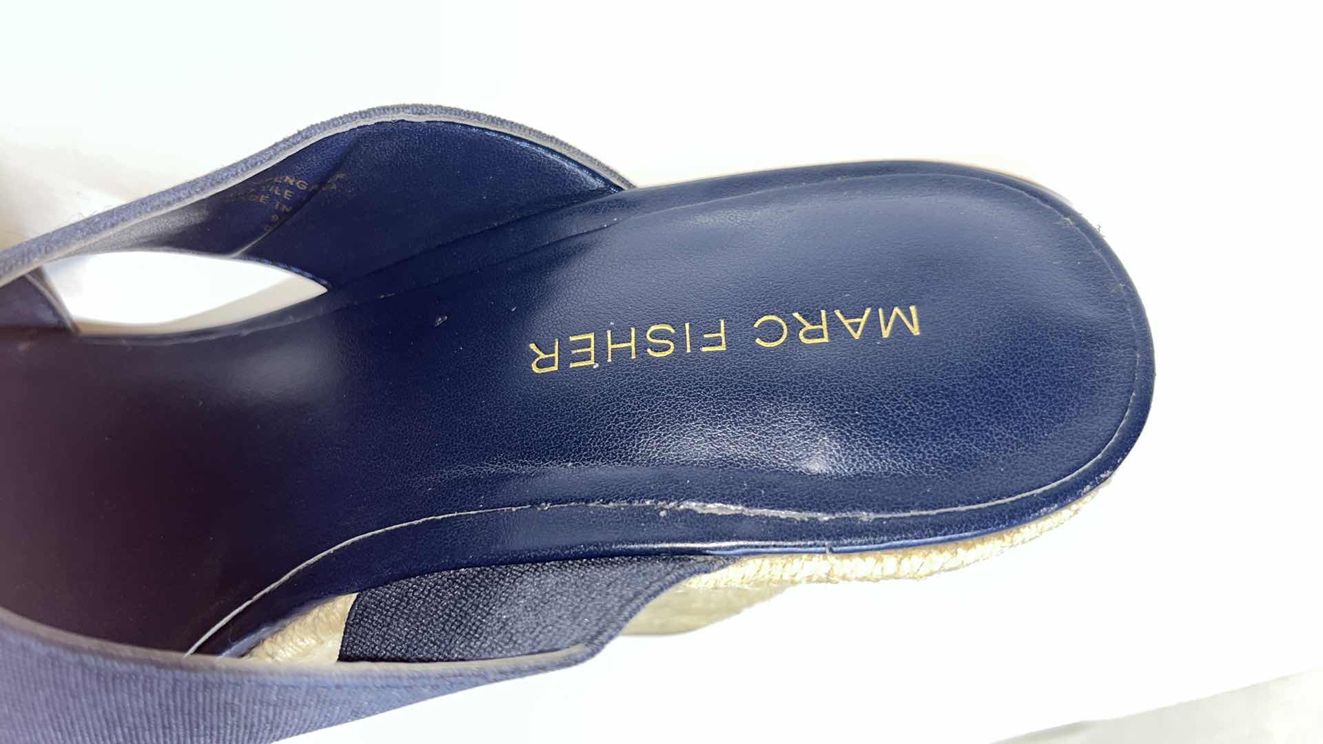 Photo 8 of MARC FISHER ENGAGE CRISS CROSS ESPADRILLE WEDGES, NAVY (WOMENS SIZE 9)