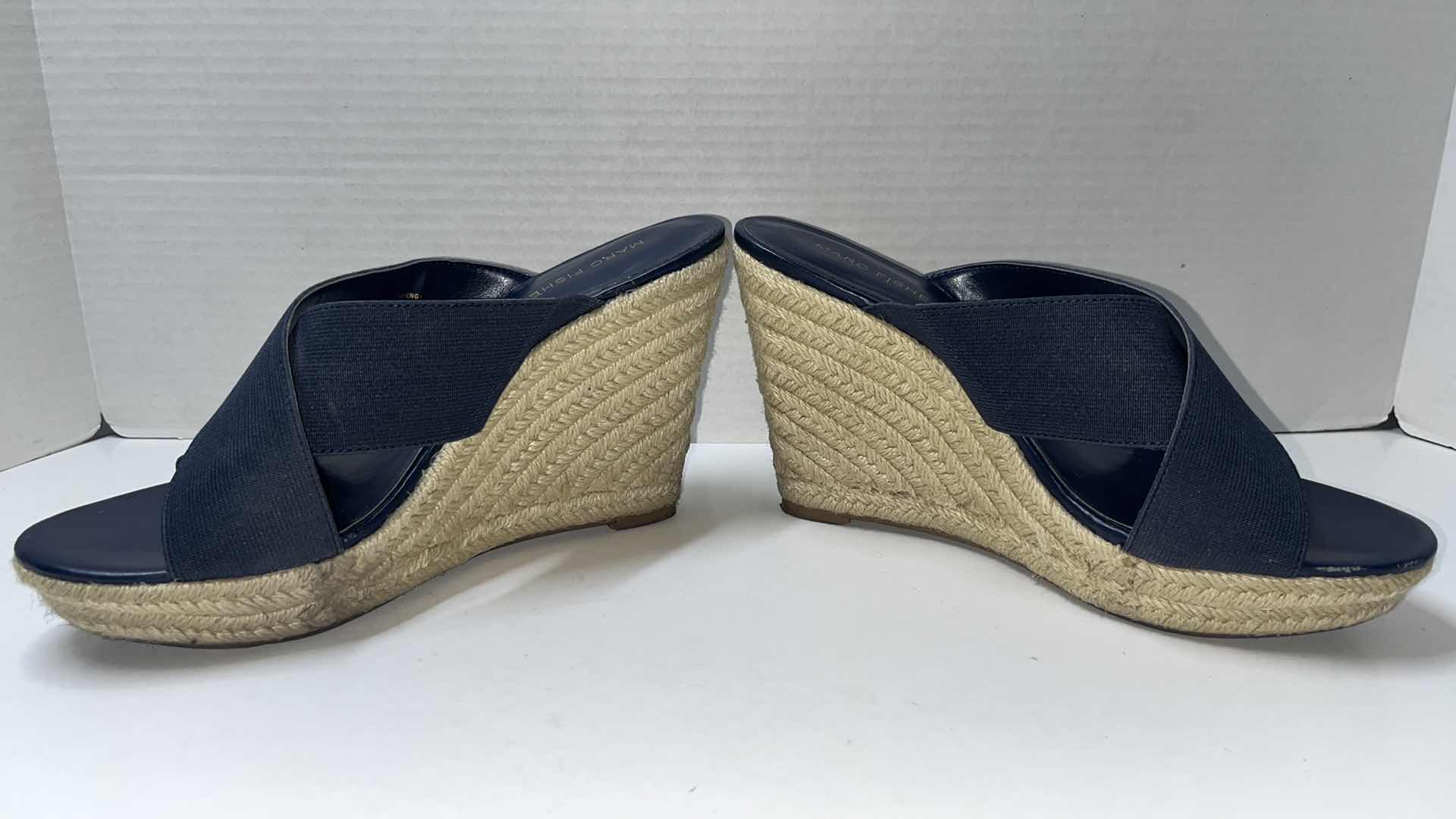 Photo 4 of MARC FISHER ENGAGE CRISS CROSS ESPADRILLE WEDGES, NAVY (WOMENS SIZE 9)