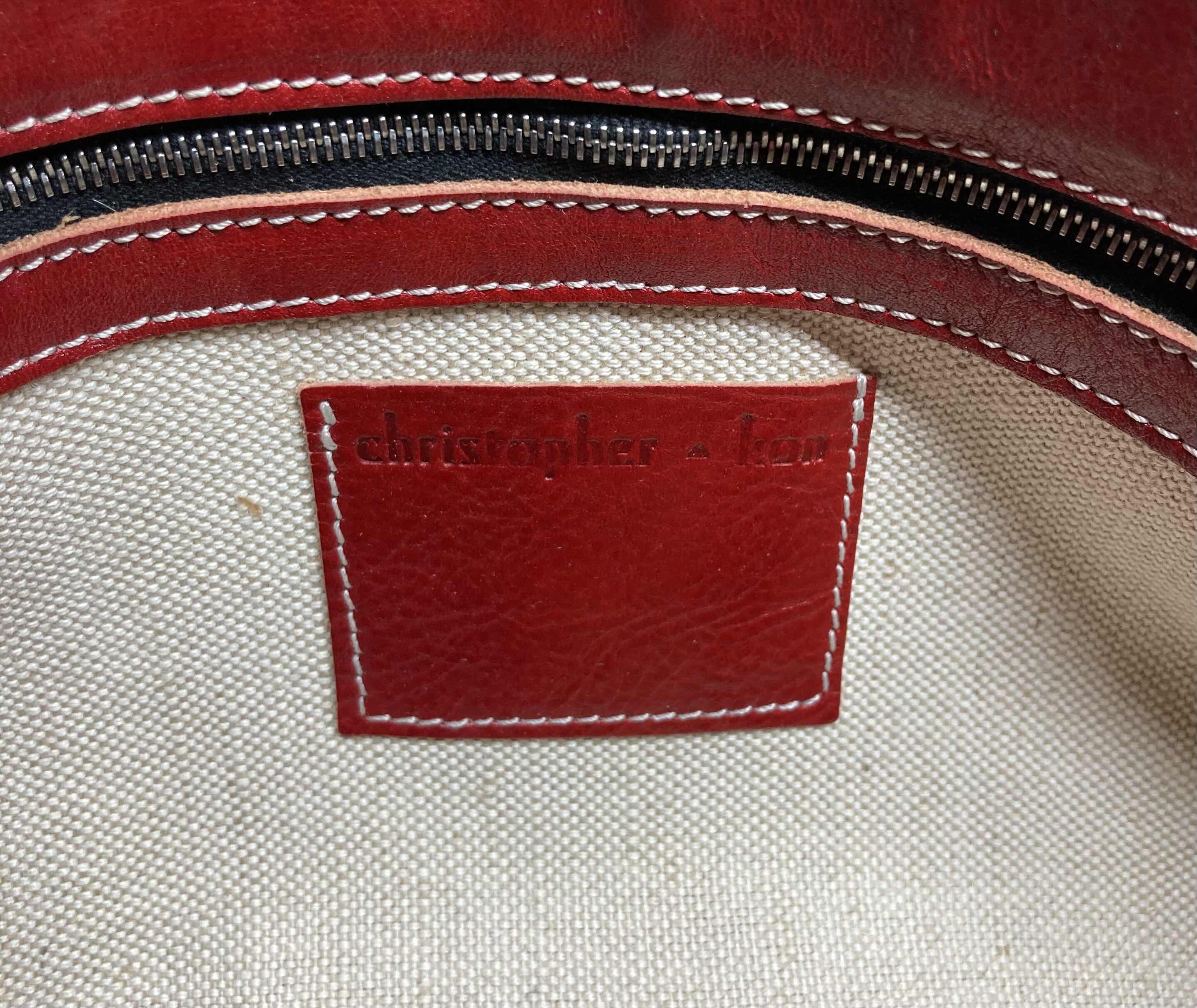 Photo 6 of CHRISTOPHER KON RED LEATHER HANDBAG 