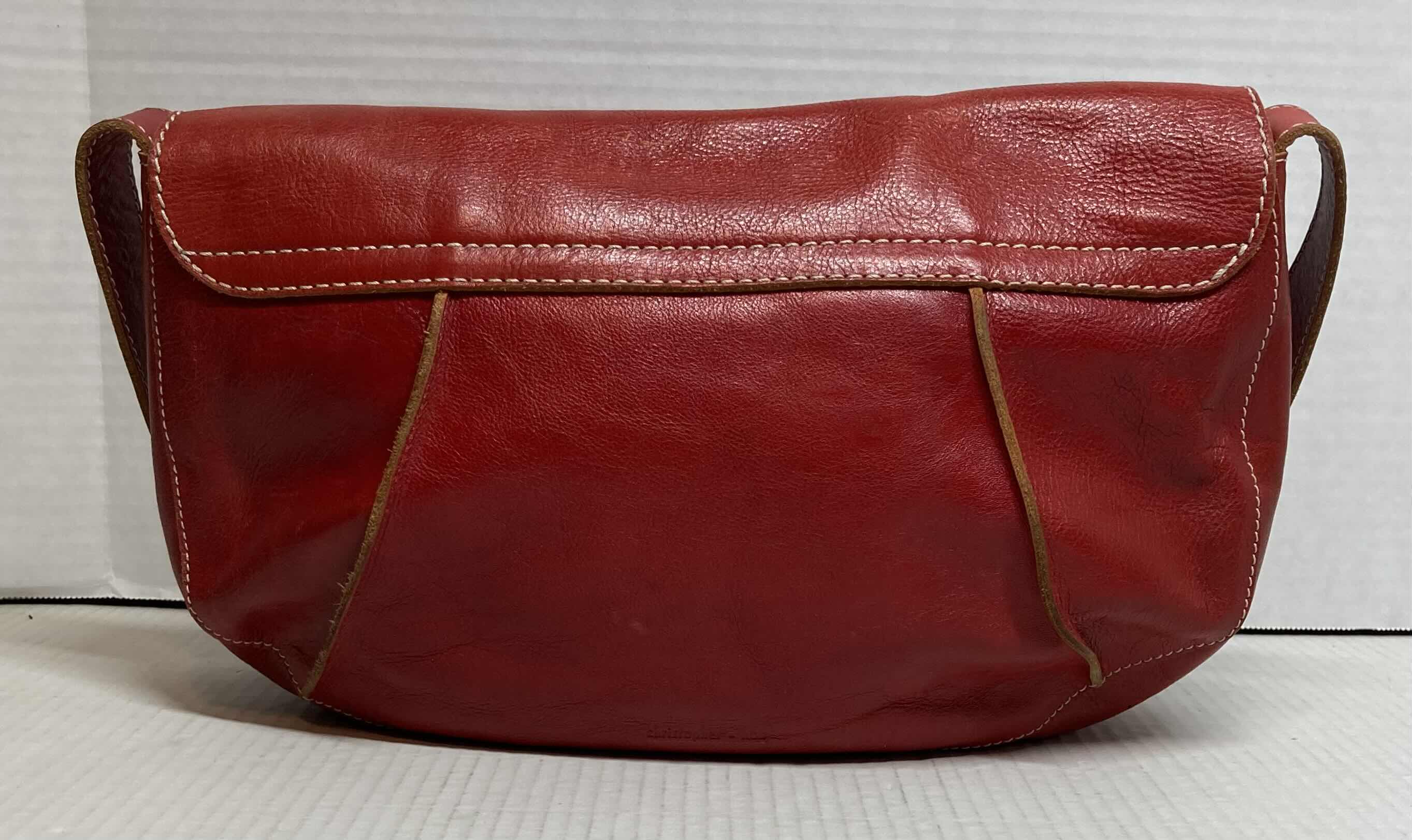 Photo 3 of CHRISTOPHER KON RED LEATHER HANDBAG 