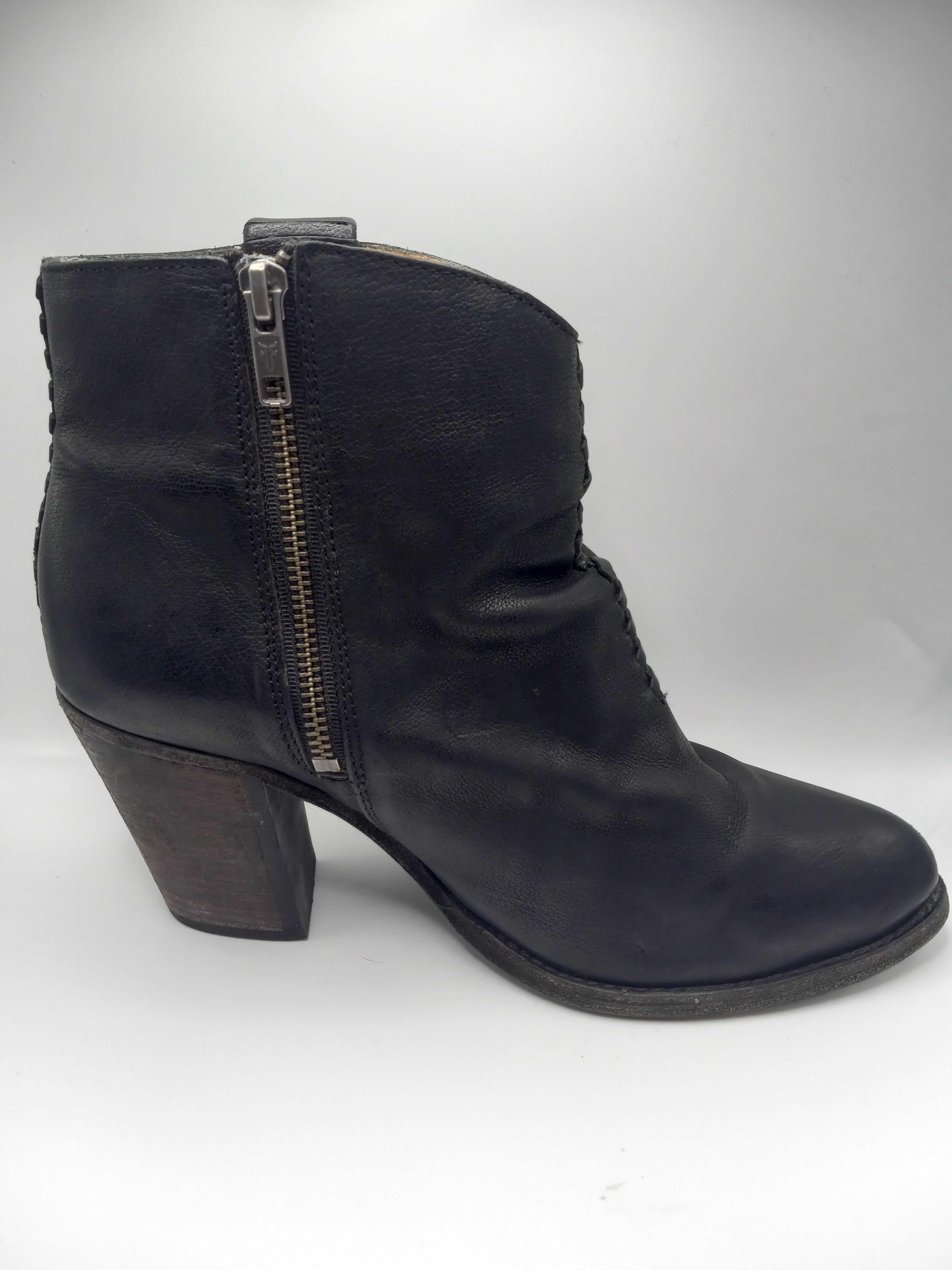 Photo 4 of FRYE ILANA WHIPSTITCH BLACK LEATHER SHORT ANKLE BOOTS BOOTIES WOMEN’S SIZE 9B