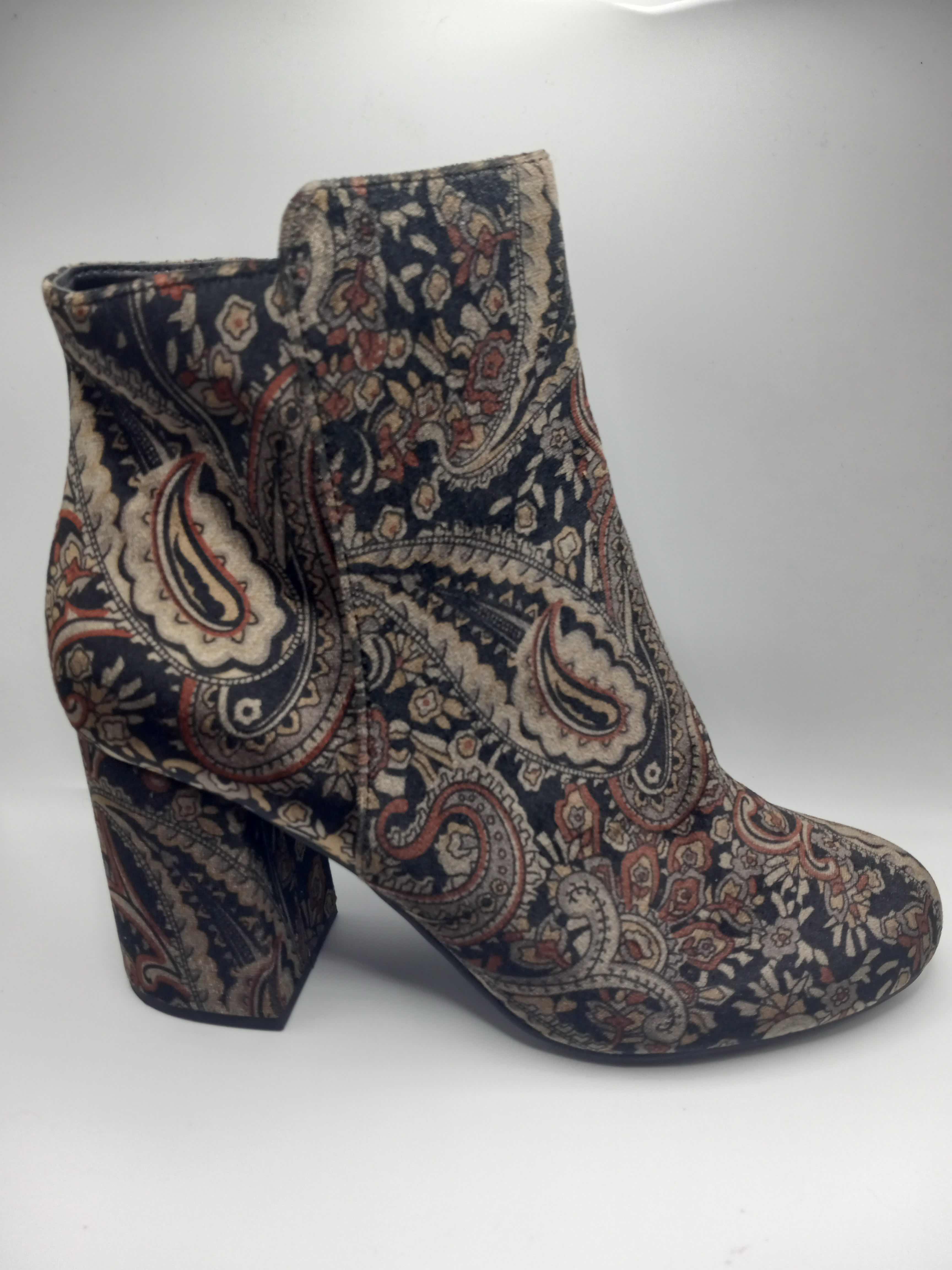 Photo 10 of BP KOLO PAISLEY VELVET FLATED BLOCK HEAL ANKLE BOOTS BOOTIES WOMEN’S SIZE 8.5